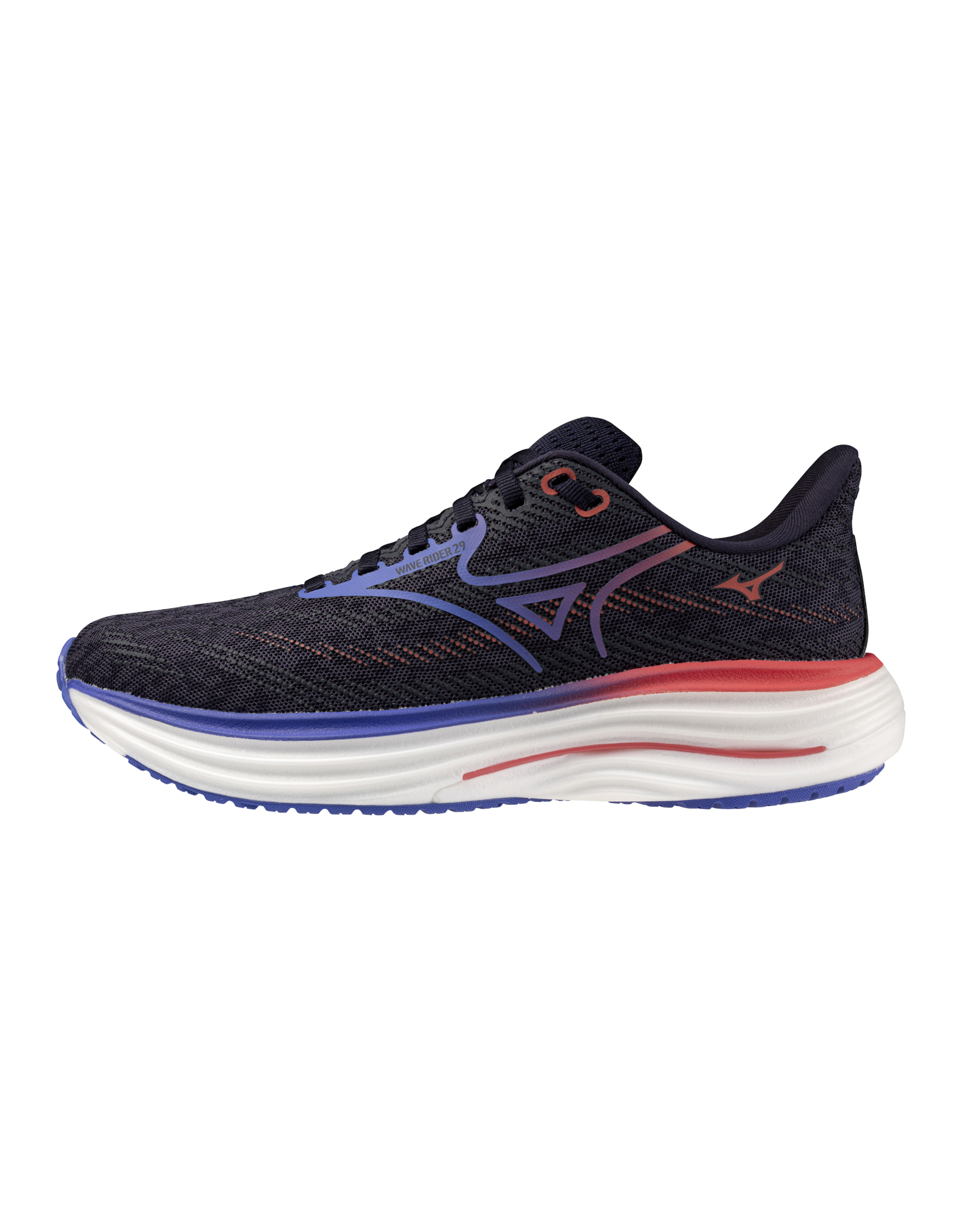 Mizuno SHOE WAVE RIDER 29-Dames-OdysseyGray/IrisBloom/CalypsoCoral