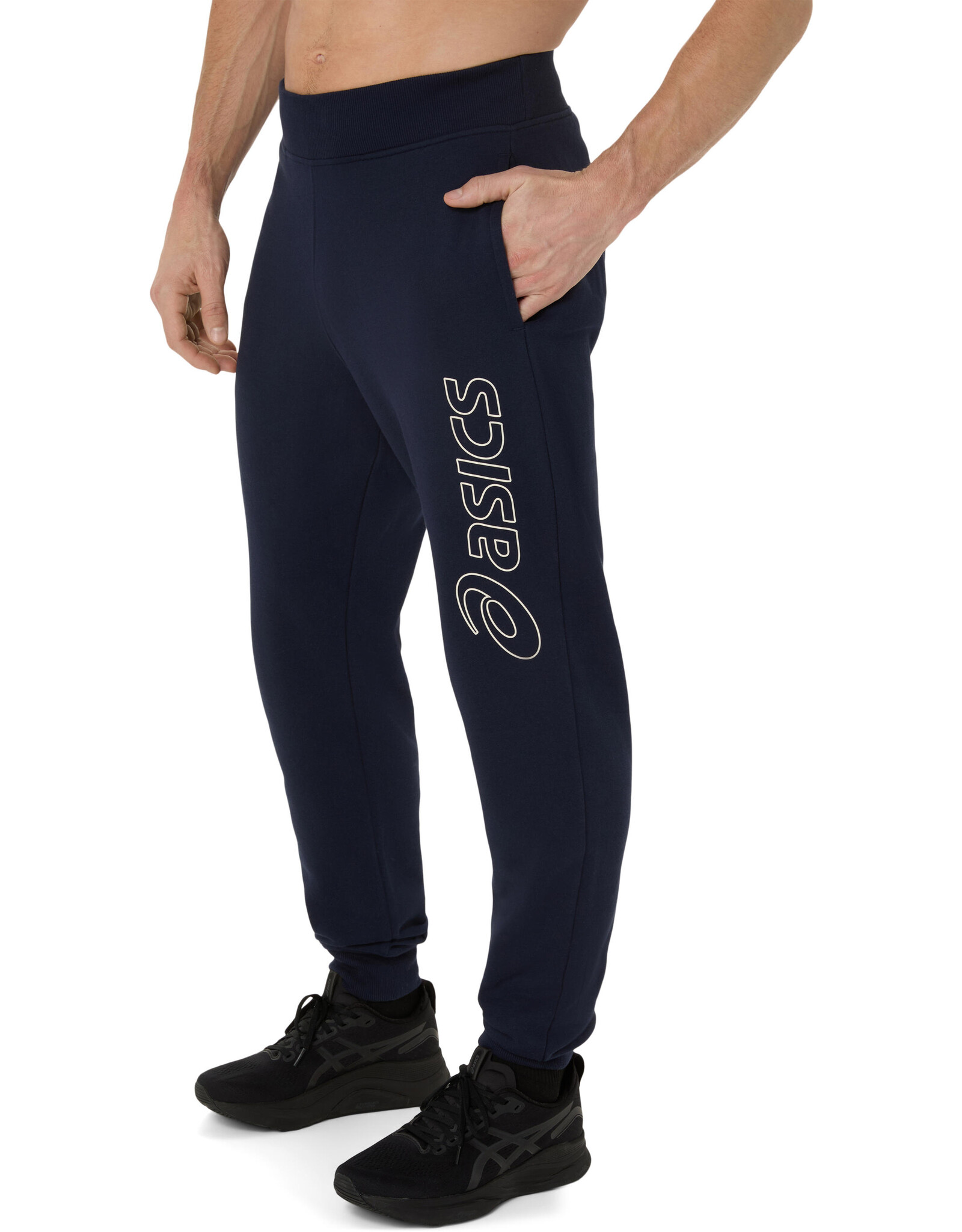 Asics ASICS LOGO SWEATPANT-Heren-MIDNIGHT/BIRCH