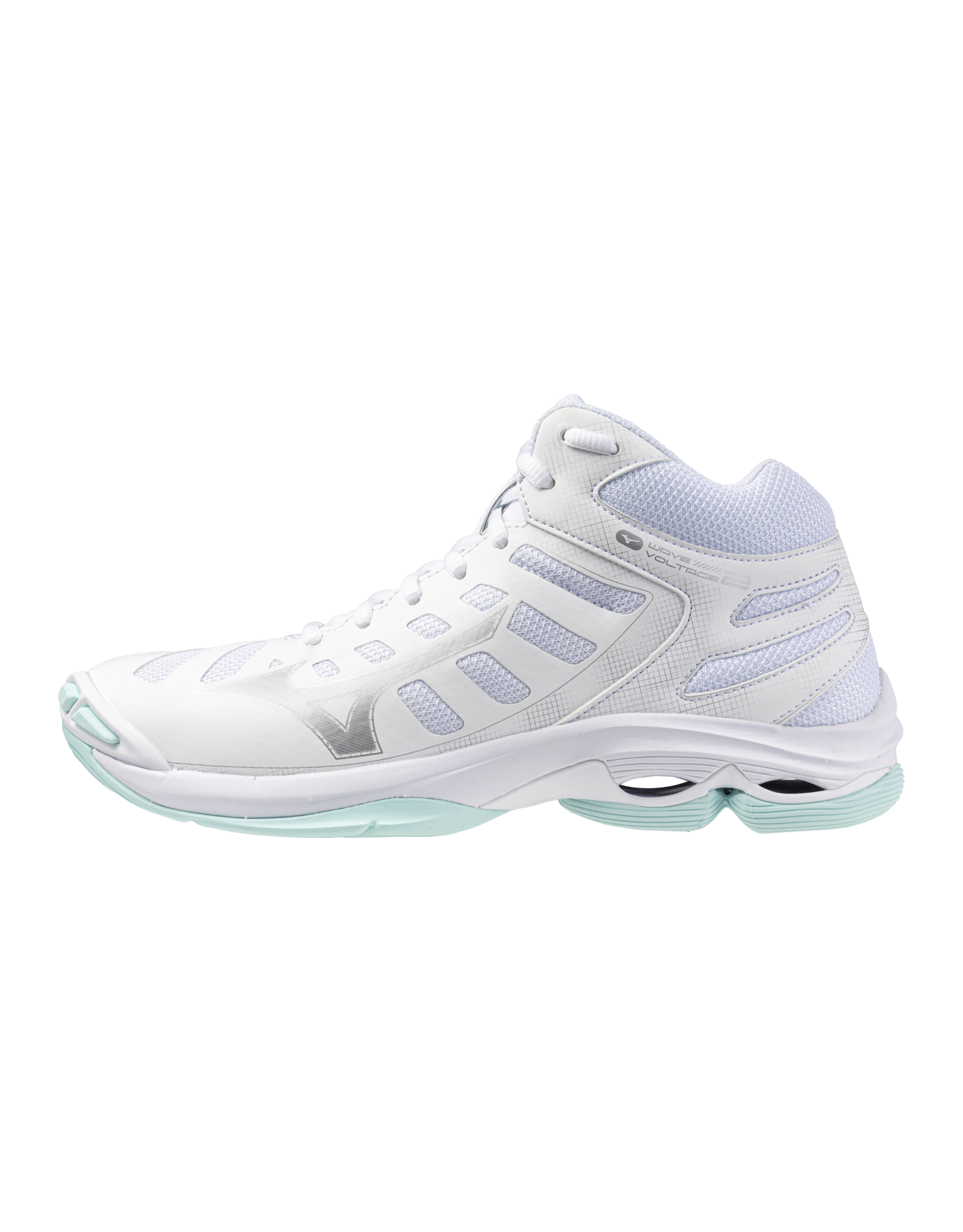 Mizuno SHOE WAVE VOLTAGE MID-Dames-White/BlueTint