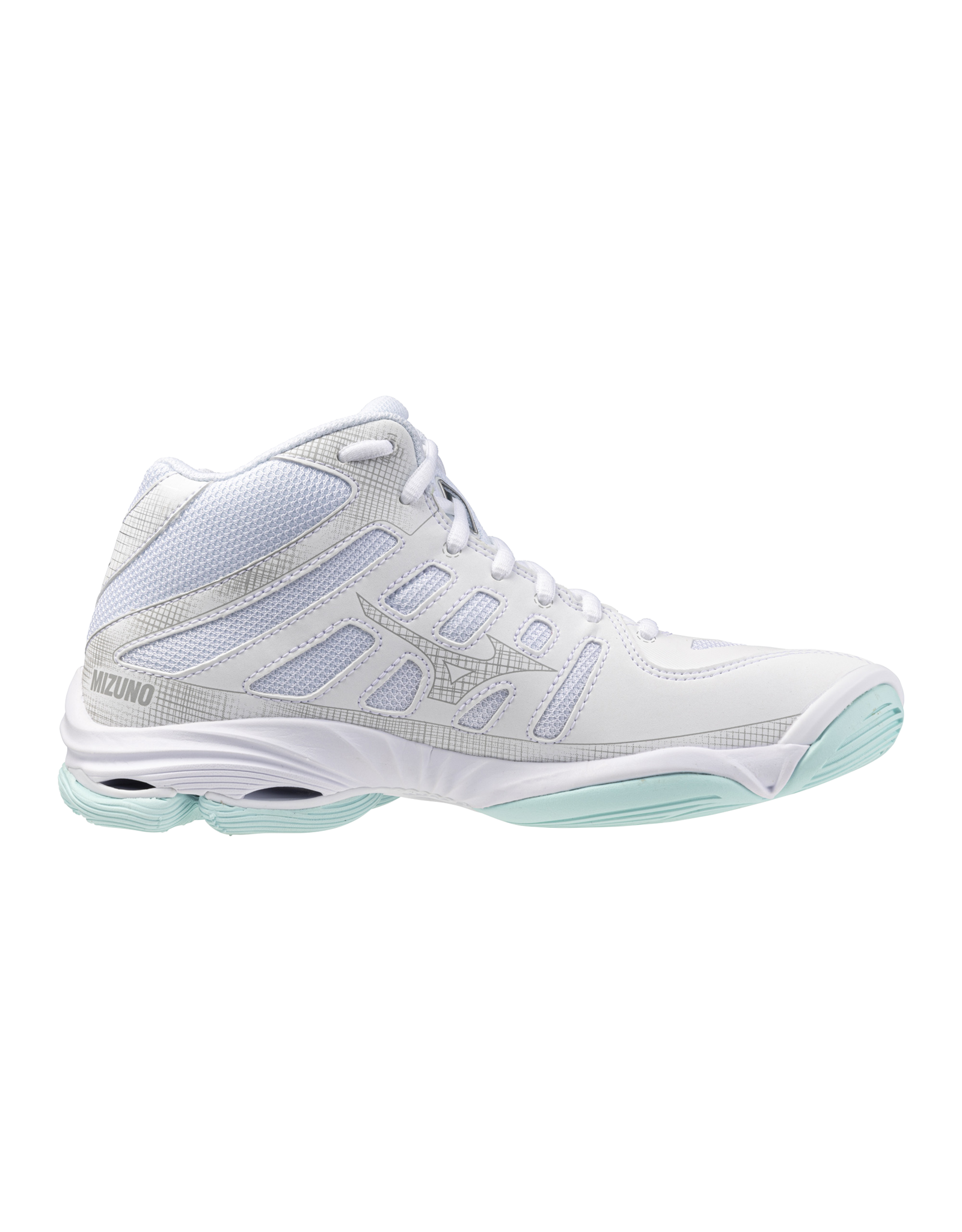 Mizuno SHOE WAVE VOLTAGE MID-Dames-White/BlueTint