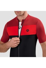 Rogelli Wielershirt KM Core Block Zwart/Bordeaux/Rood Rogelli Wielershirt KM Core Block Zwart/Bordeaux/Rood