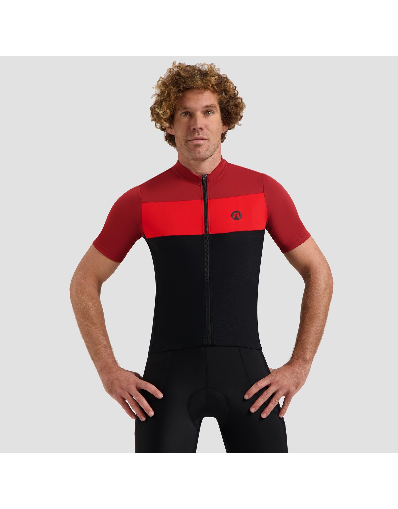 Rogelli Wielershirt KM Core Block Zwart/Bordeaux/Rood