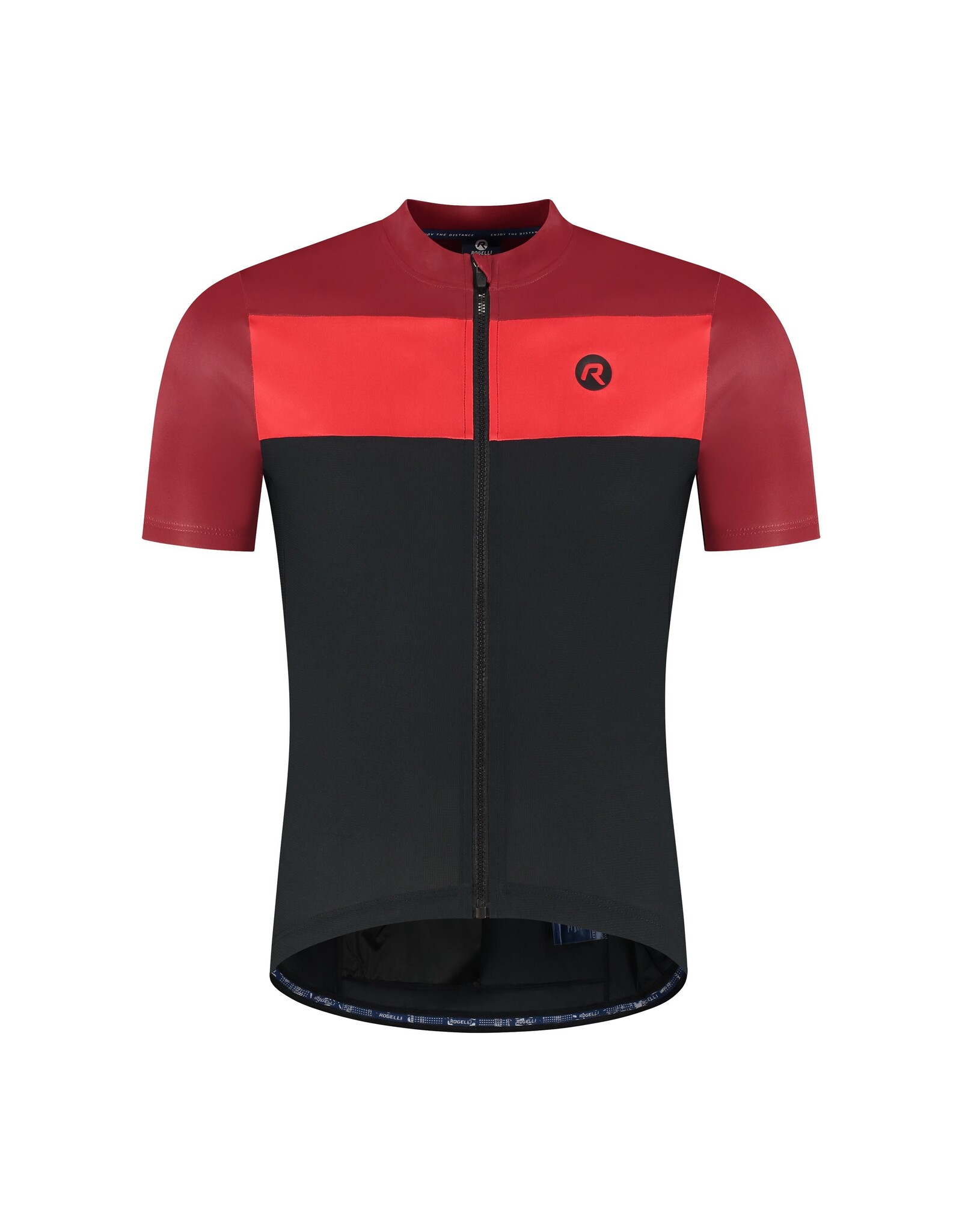 Rogelli Wielershirt KM Core Block Zwart/Bordeaux/Rood