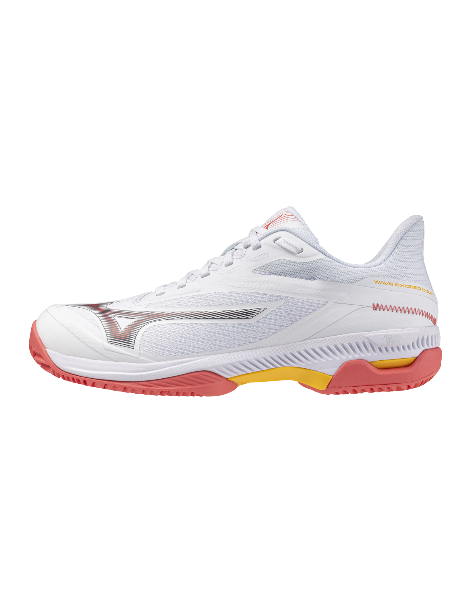 Mizuno SHOE WAVE EXCEED COURT CC-Dames-White/Calypso Coral/Citrus