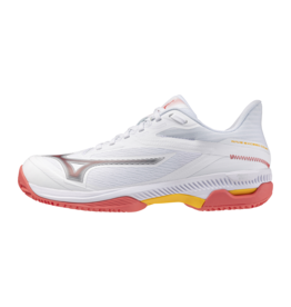Mizuno SHOE WAVE EXCEED COURT CC-Dames-White/Calypso Coral/Citrus