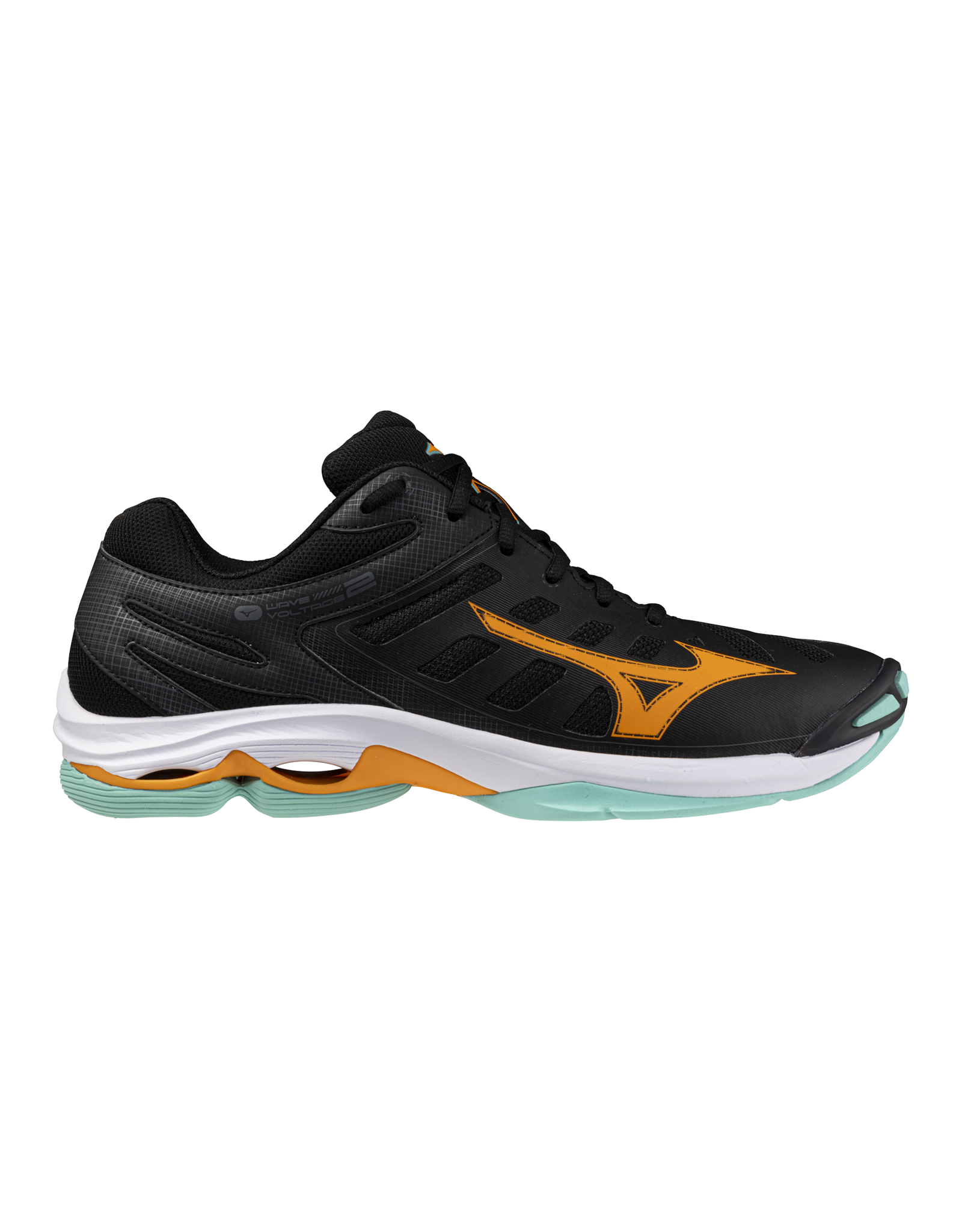 Mizuno SHOE WAVE VOLTAGE-Heren-Black/Tangelo/IceGreen