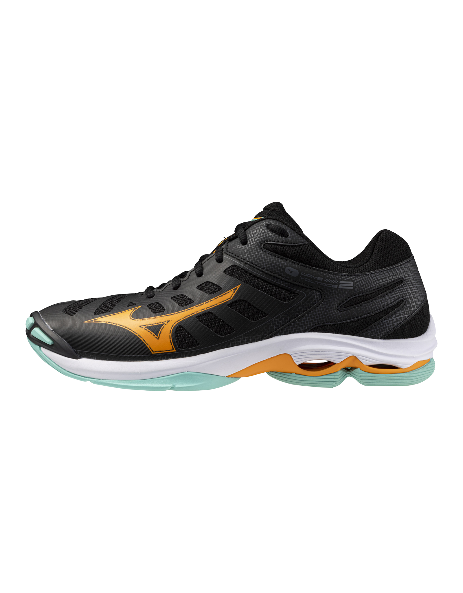 Mizuno SHOE WAVE VOLTAGE-Heren-Black/Tangelo/IceGreen