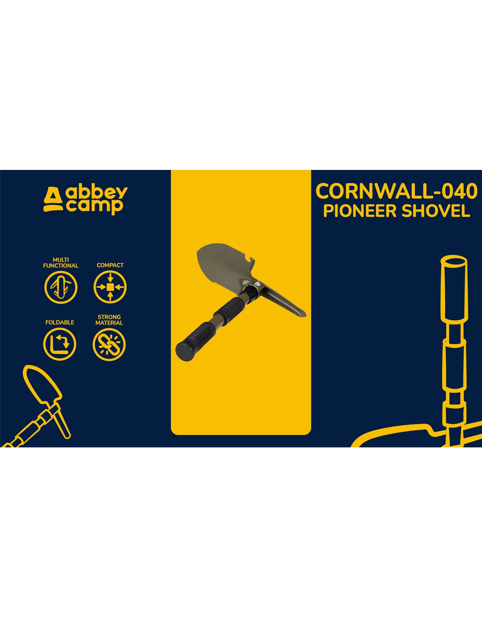 Abbey® Pioniersschep Opvouwbaar met Pikhouweel