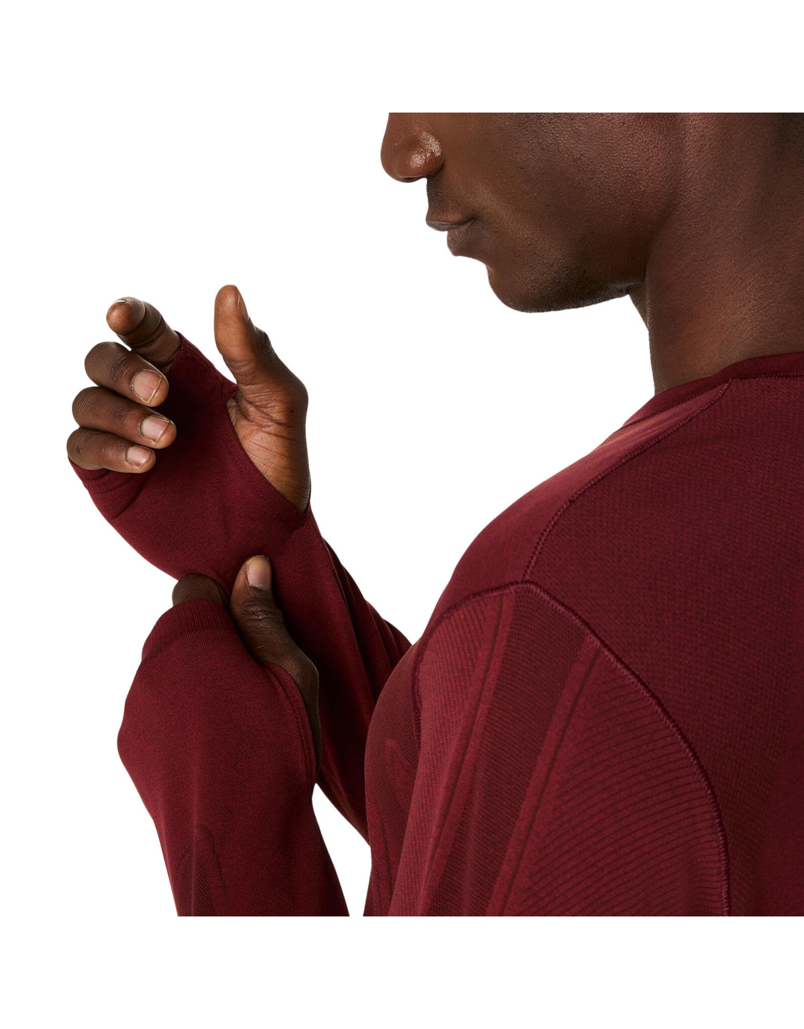 Asics ROAD SEAMLESS LS TOP-Heren-DARK RED PLANET