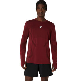 Asics ROAD SEAMLESS LS TOP-Heren-DARK RED PLANET