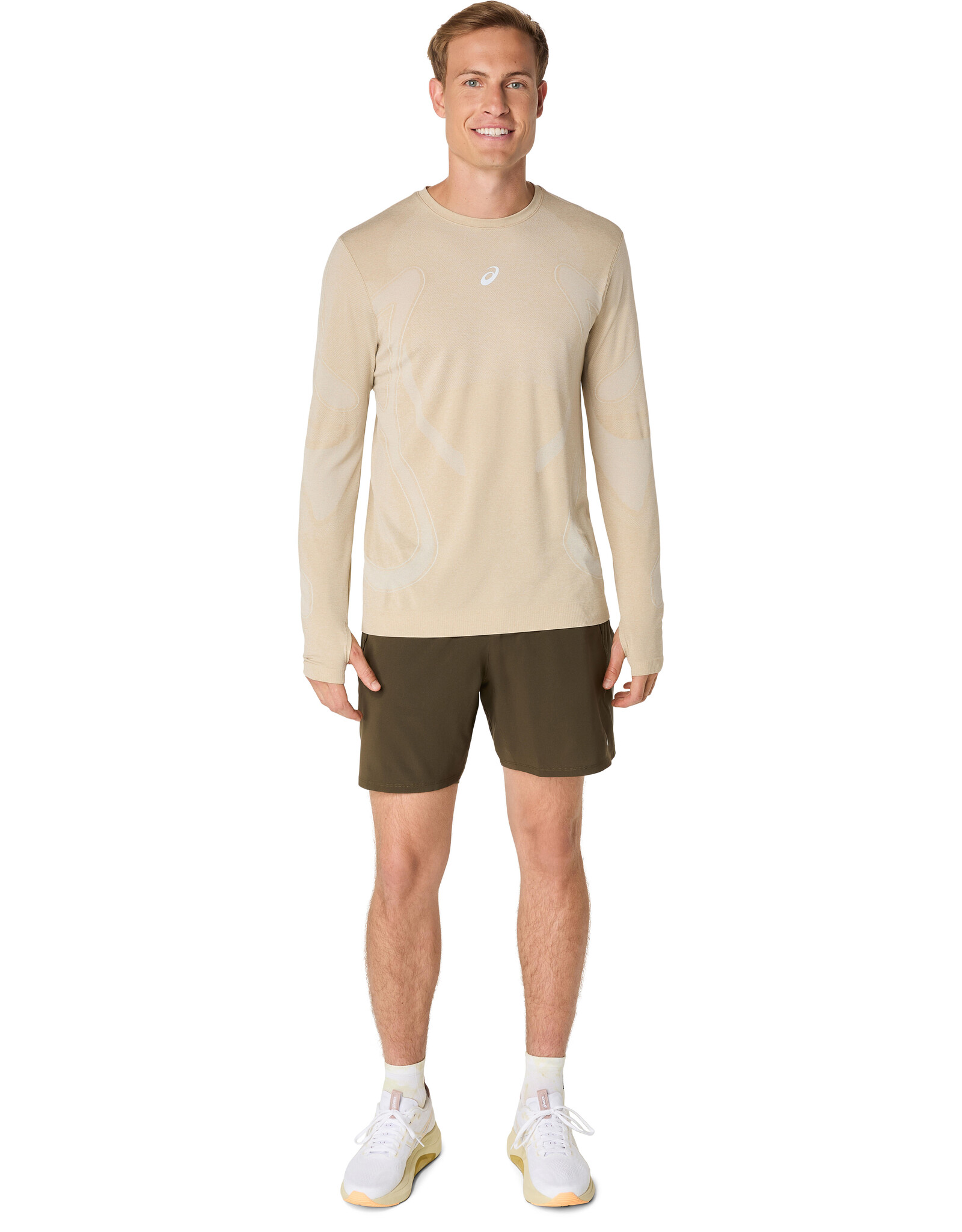 Asics ROAD SEAMLESS LS TOP-Heren-CREAM