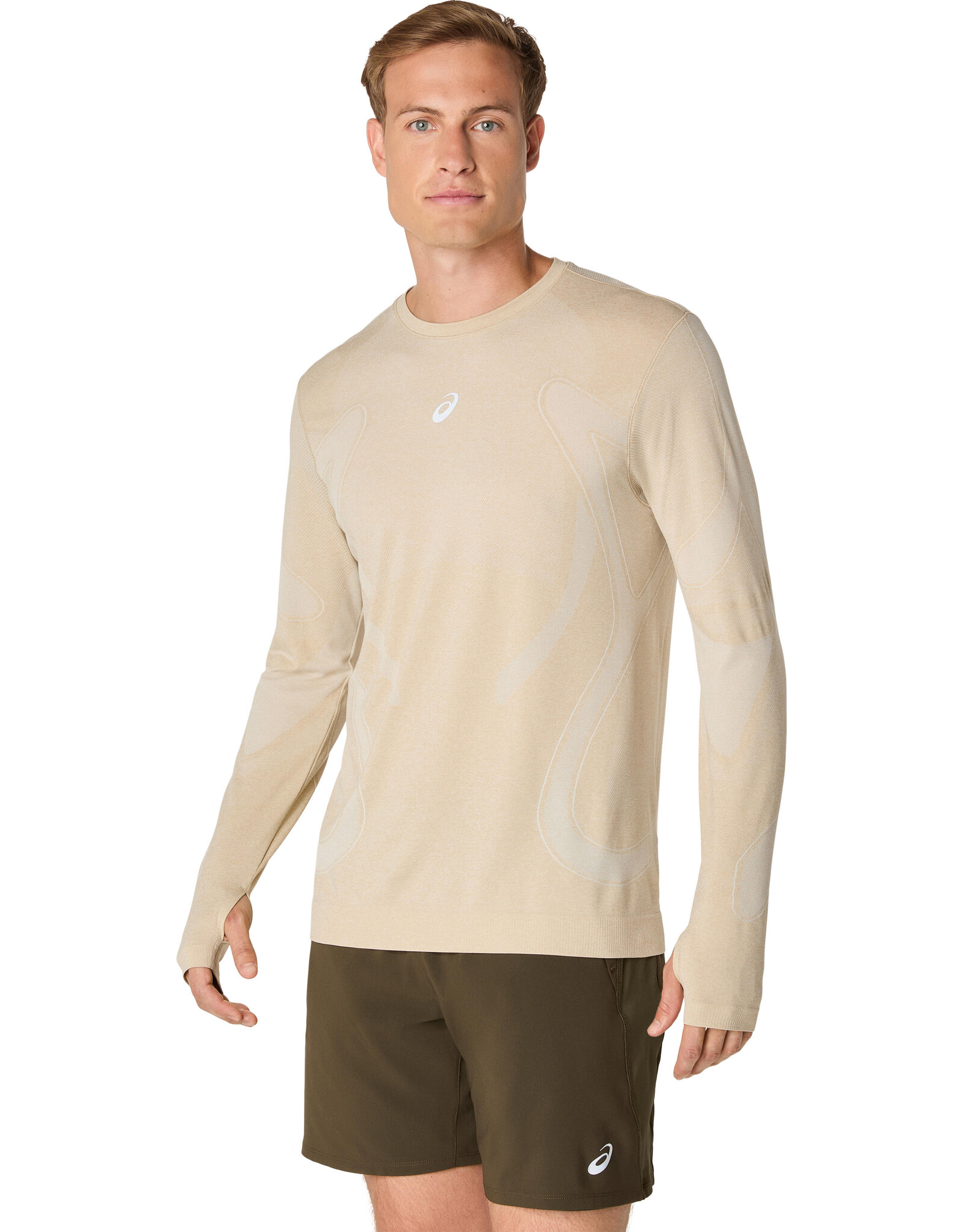 Asics ROAD SEAMLESS LS TOP-Heren-CREAM