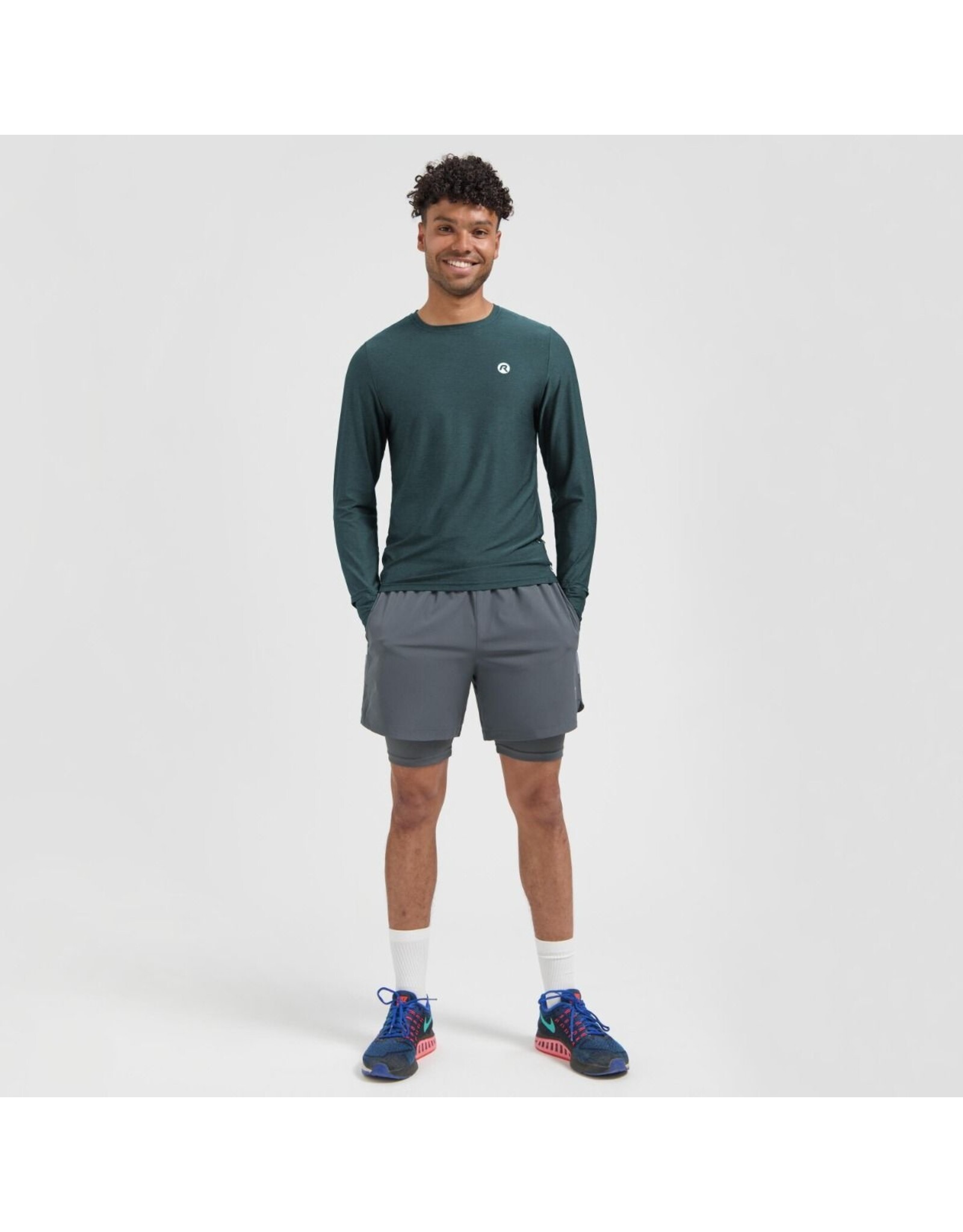 Rogelli Essential- t-shirt long sleeve-blue