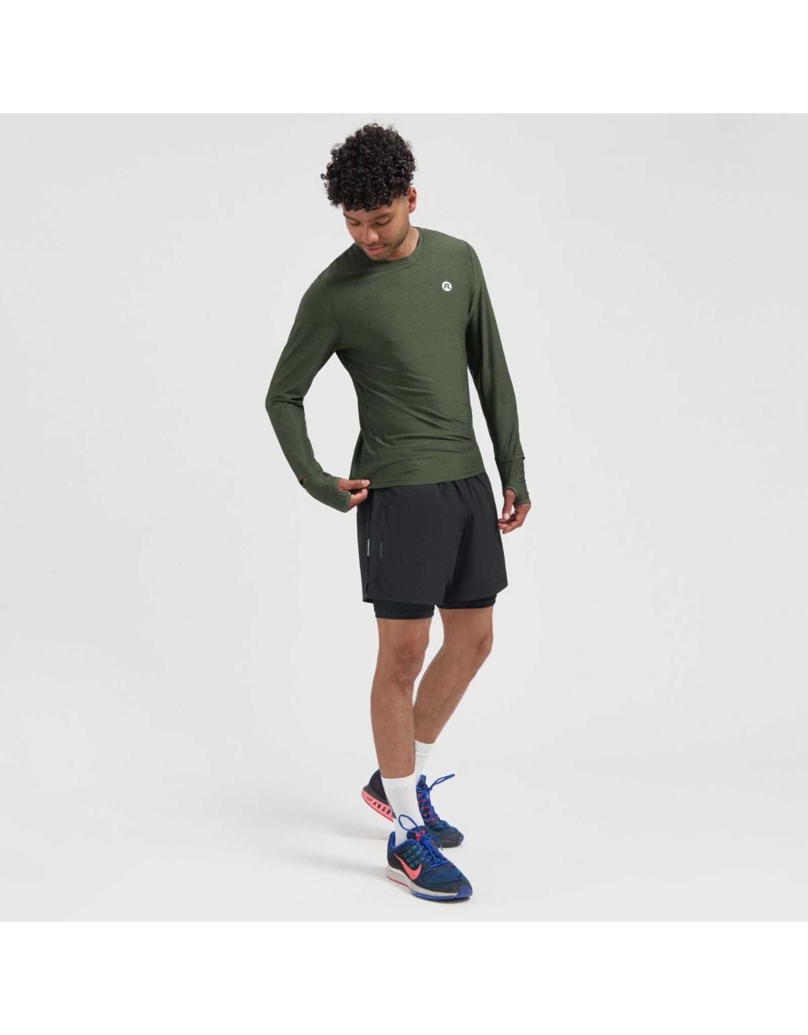 Rogelli Essential- t-shirt long sleeve-green