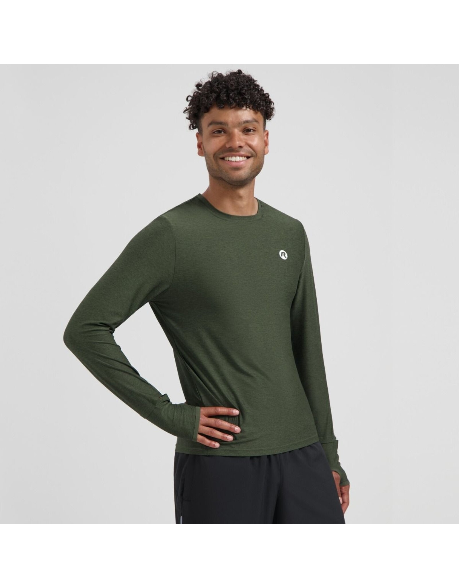 Rogelli Essential- t-shirt long sleeve-green