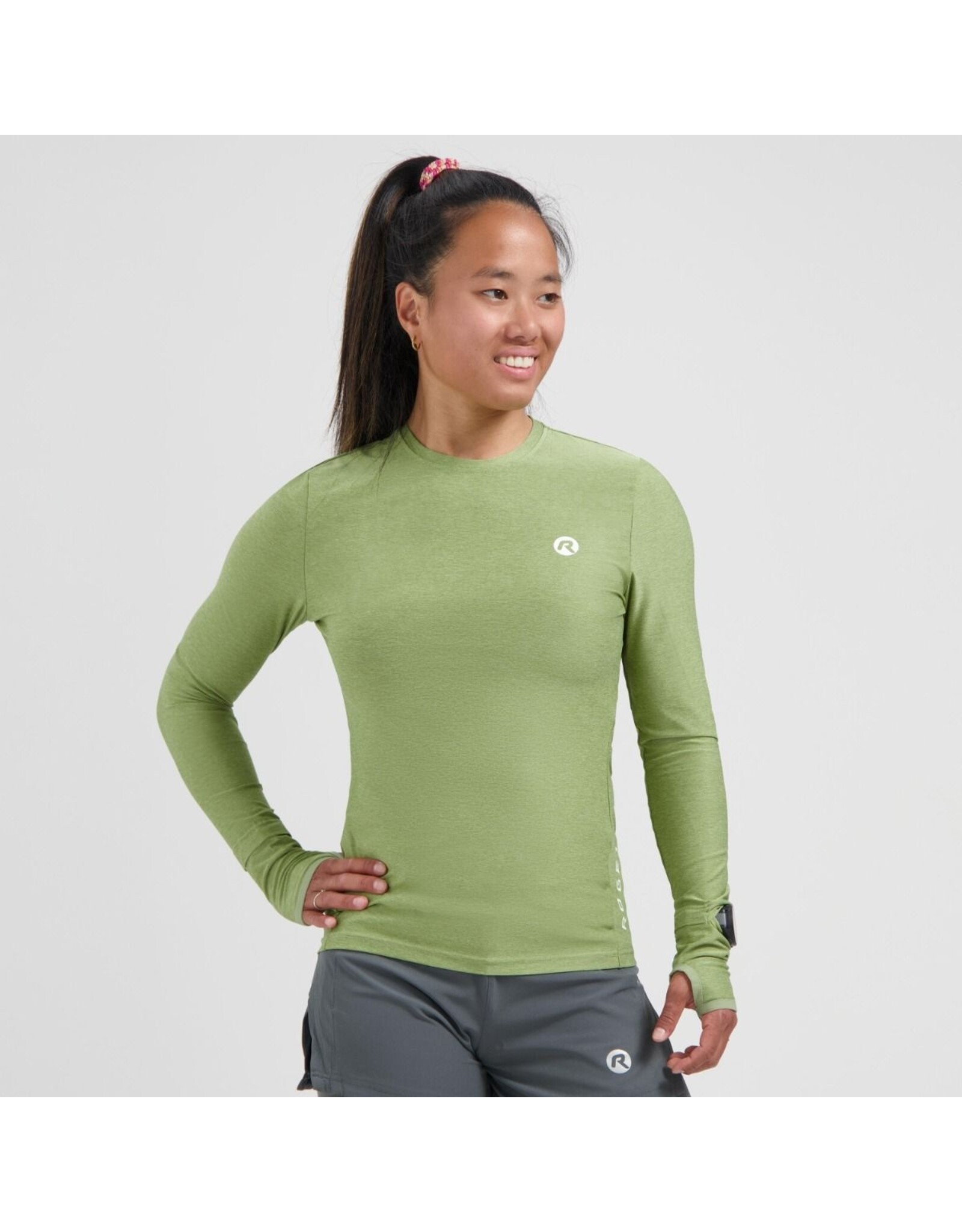 Rogelli Essential- tshirt long sleeve-green