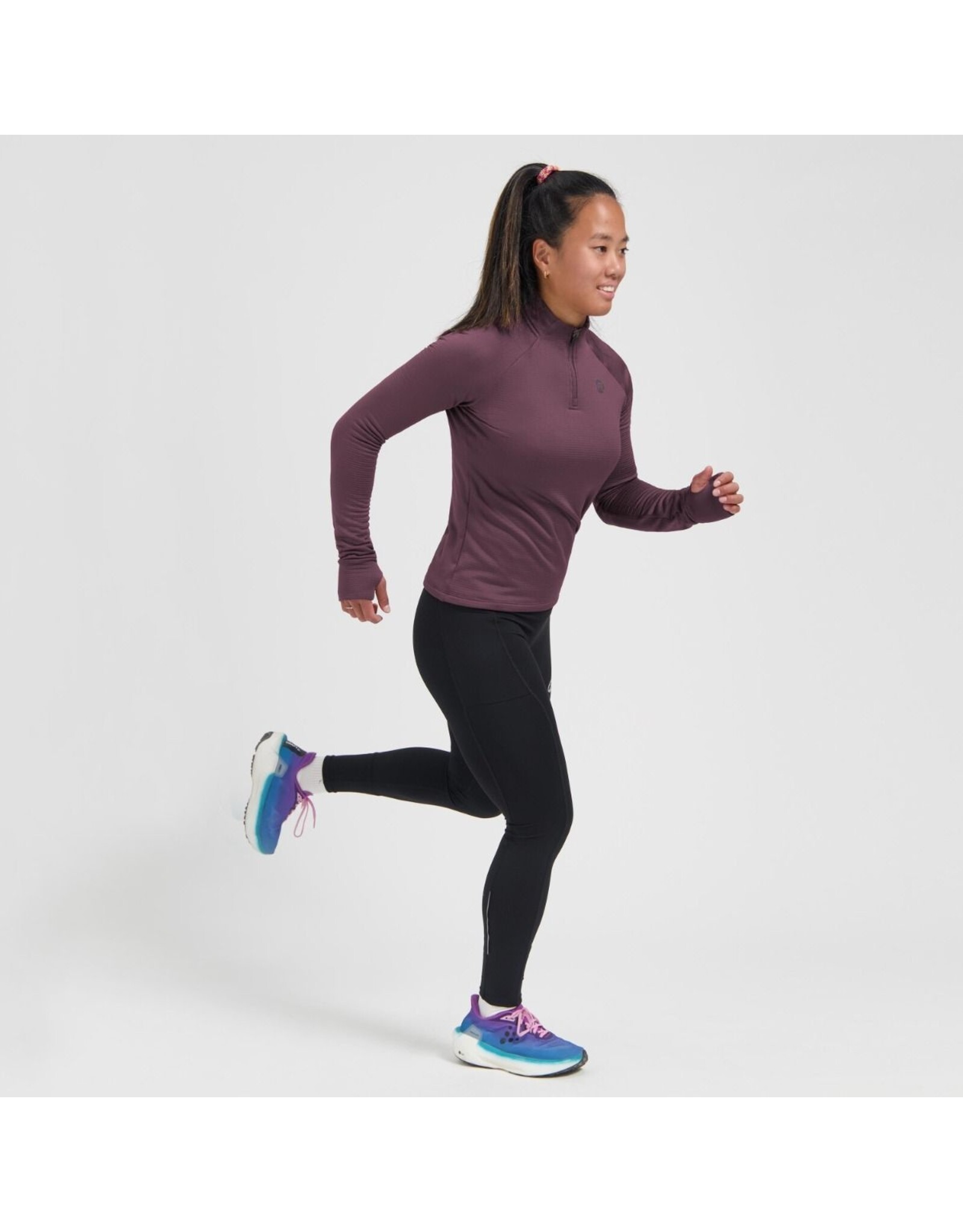 Rogelli Essential- top long sleeve-eggplant