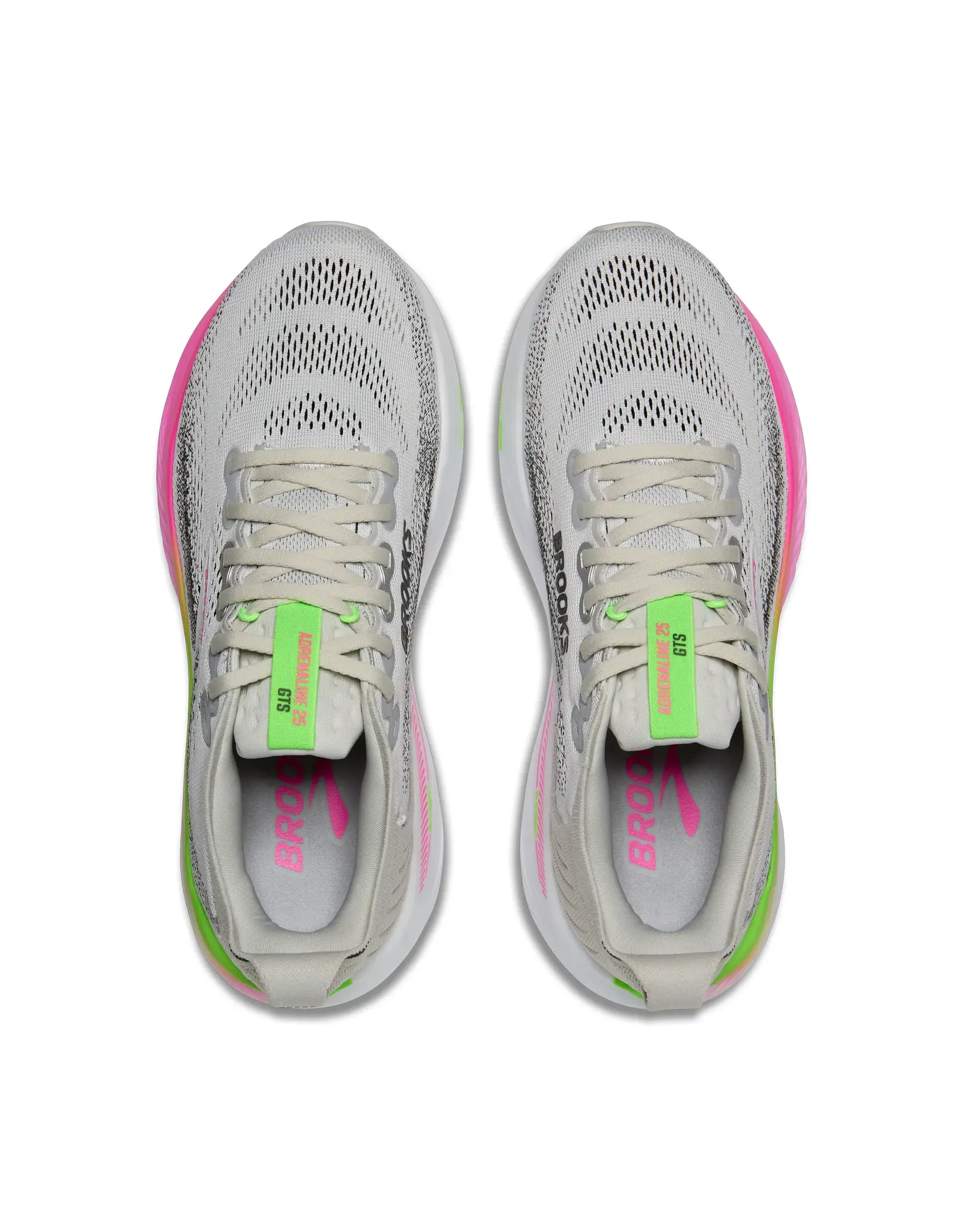 Brooks Adrenaline GTS 25-Dames-Oyster/Pink/Green