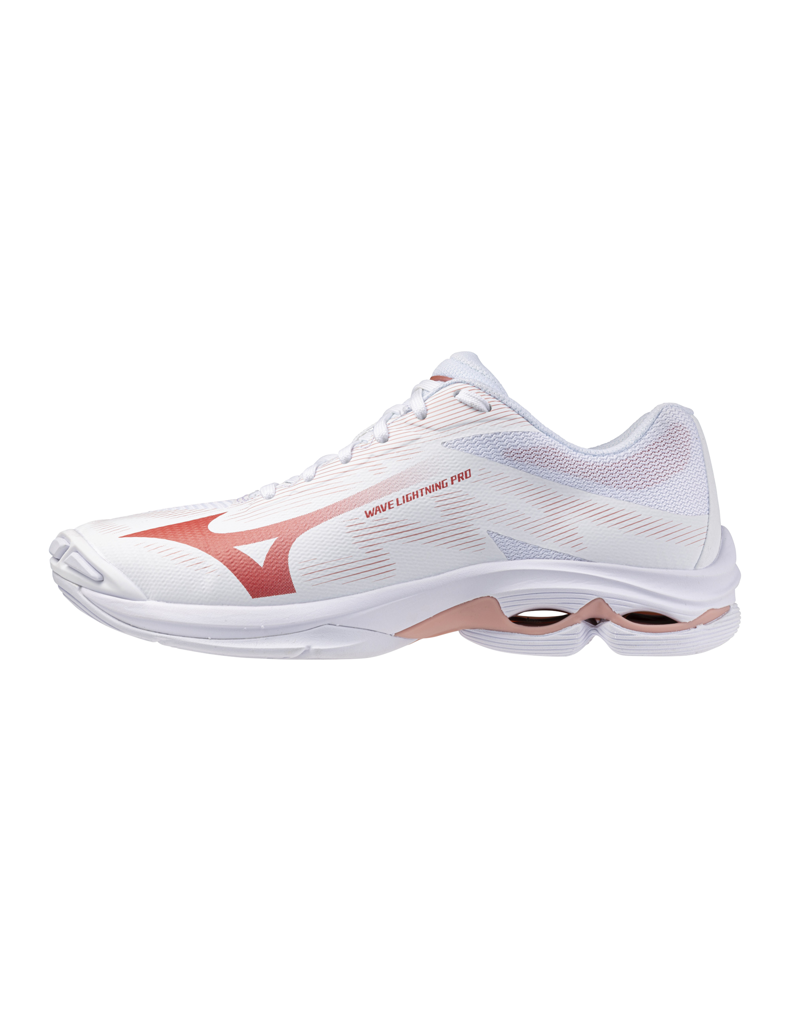 Mizuno SHOE WAVE LIGHTNING PRO WOS-Dames-White/Rose Elegance/Lava Falls