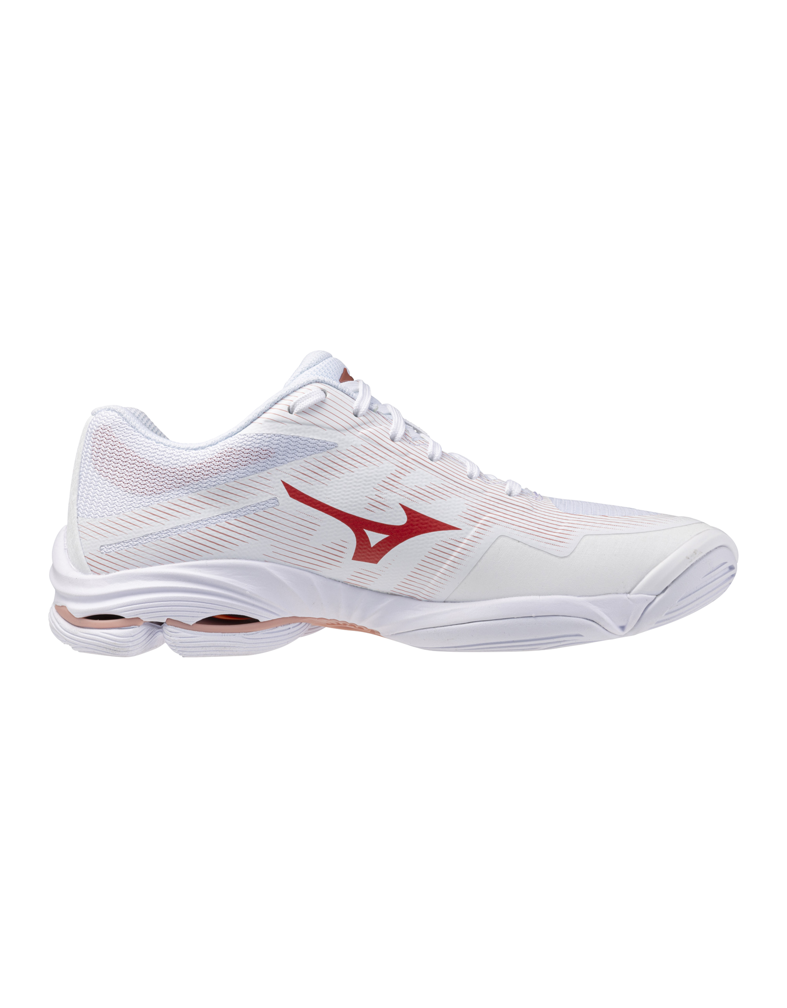 Mizuno SHOE WAVE LIGHTNING PRO WOS-Dames-White/Rose Elegance/Lava Falls