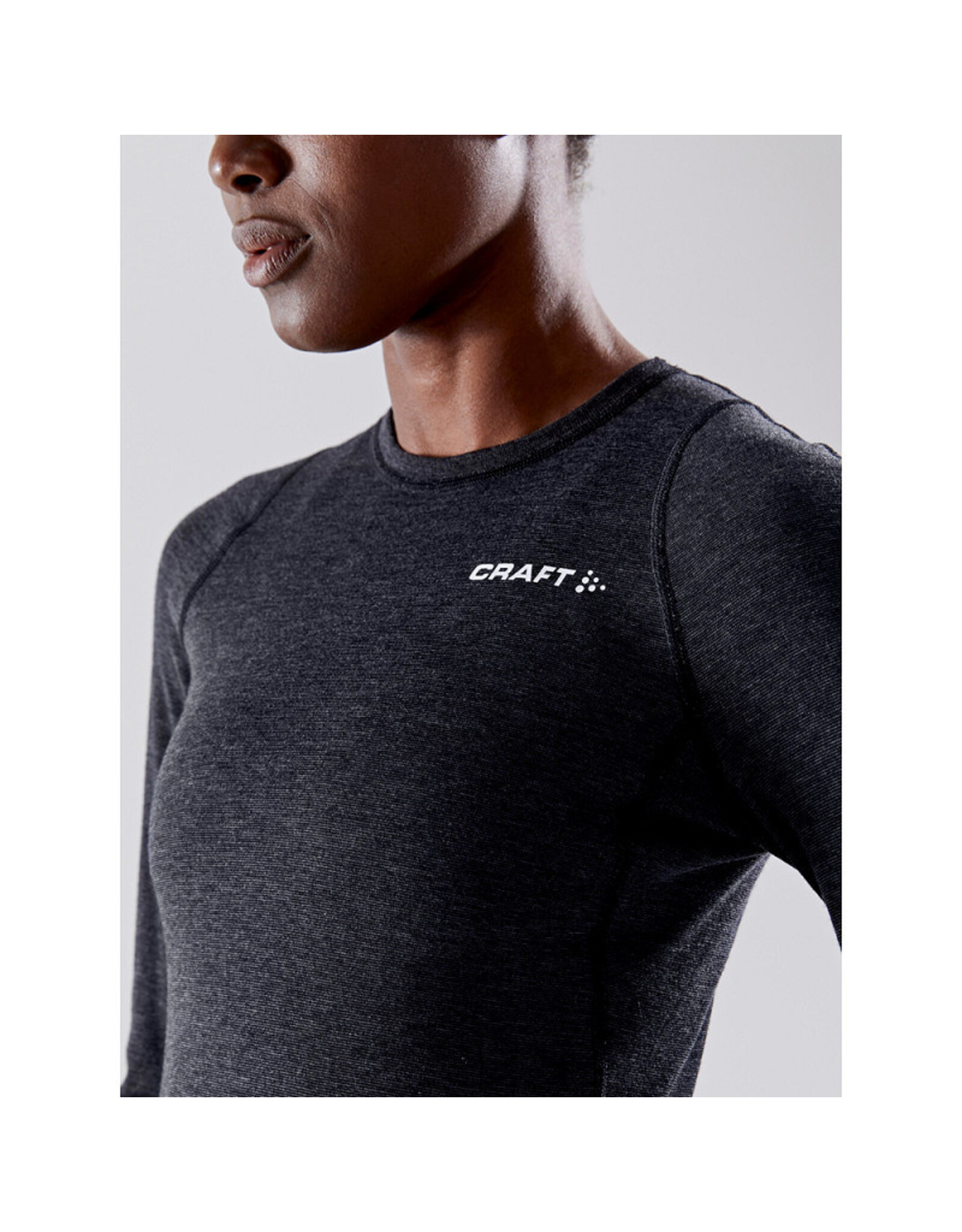 Craft WOOL MERINO LS TEE W-BLACK MELANGE