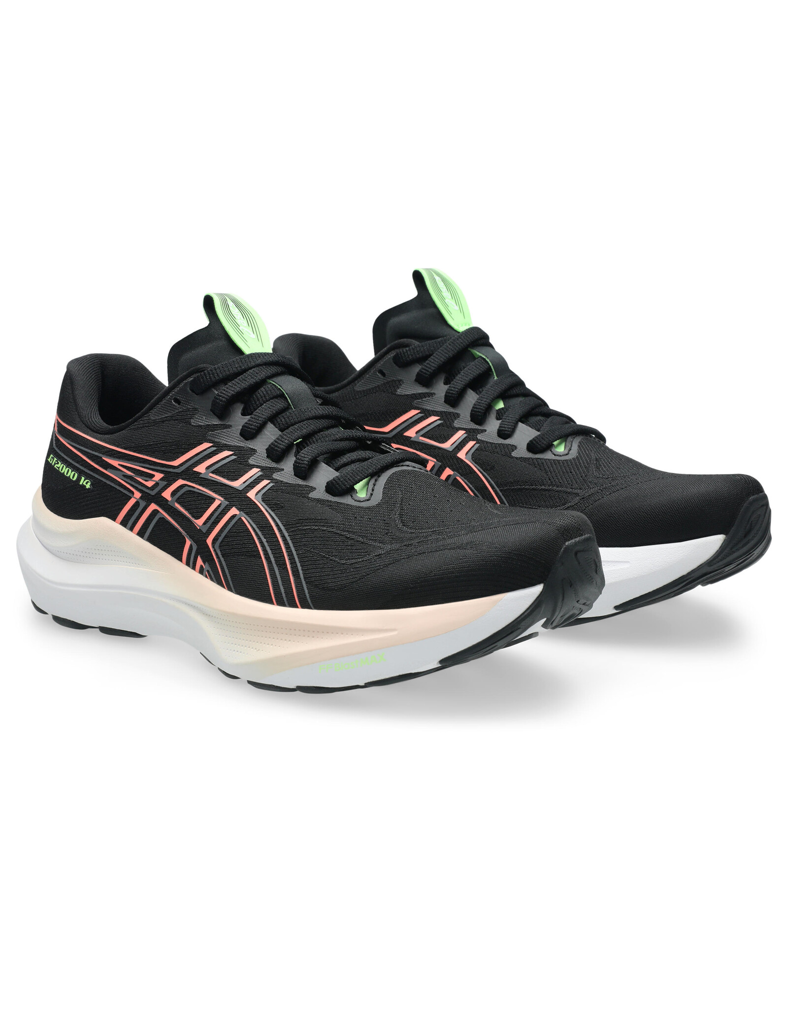 Asics GT-2000 14-Dames-BLACK/SUN CORAL