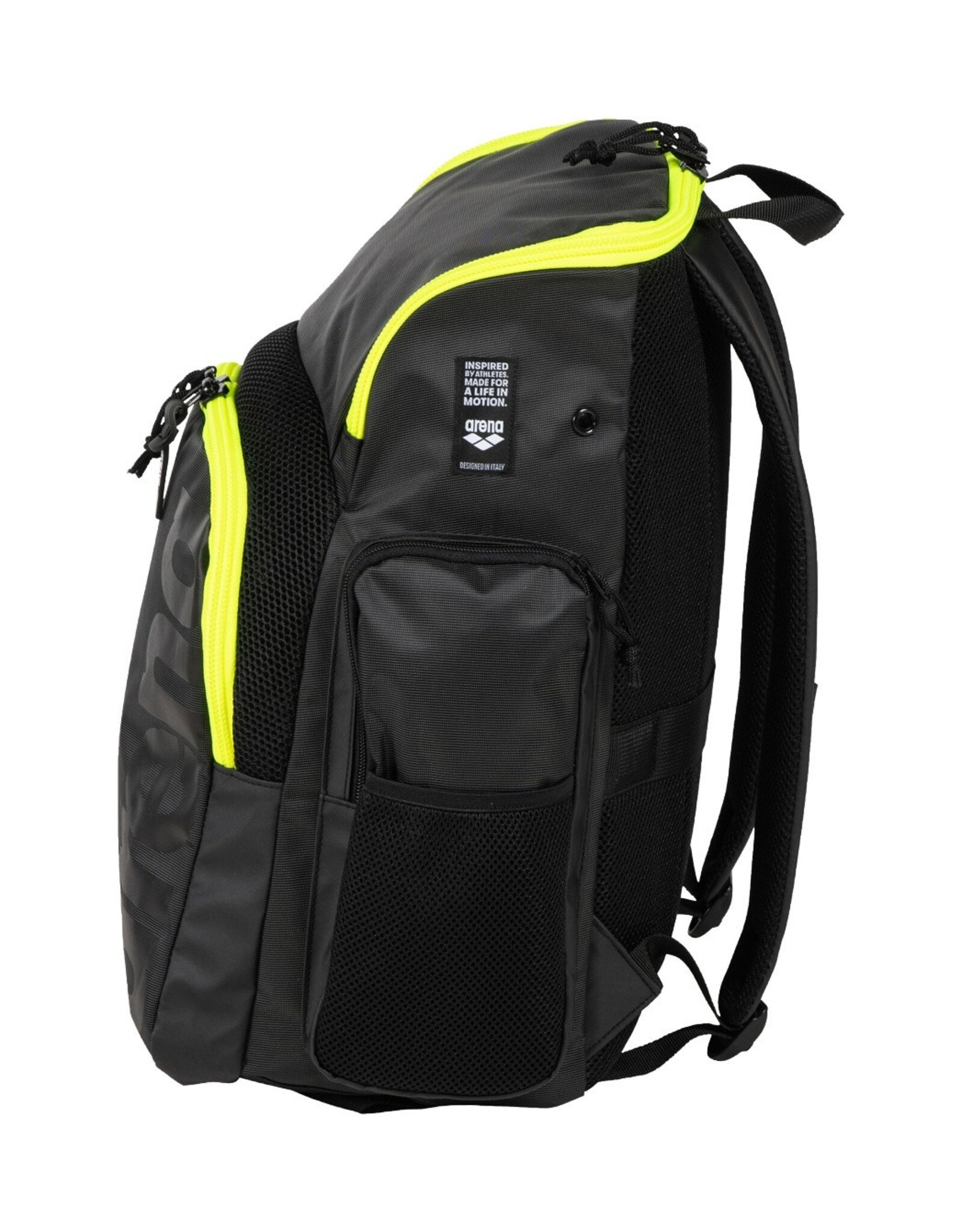 Arena Spiky III Backpack 35-darksmoke-neonyellow