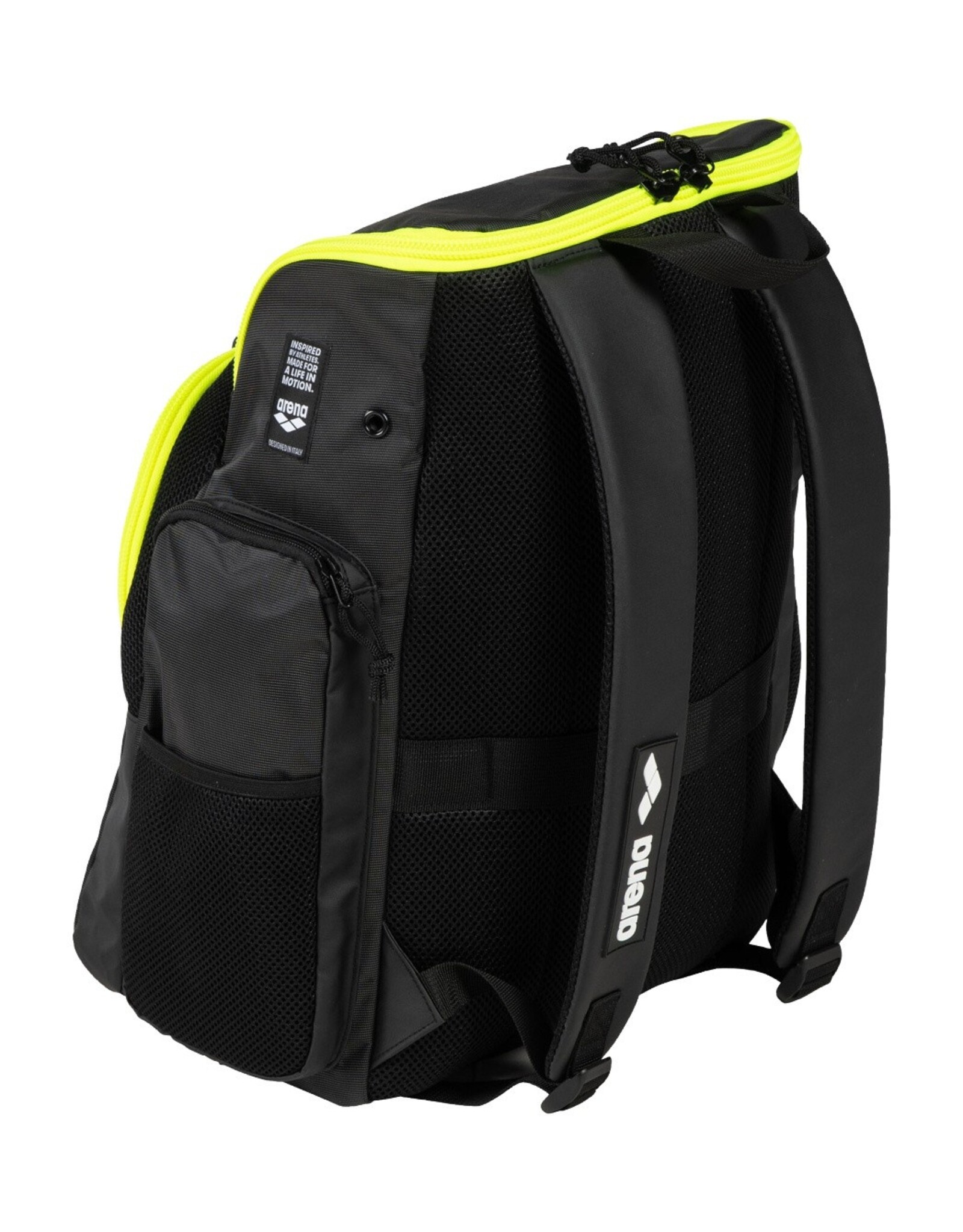 Arena Spiky III Backpack 35-darksmoke-neonyellow