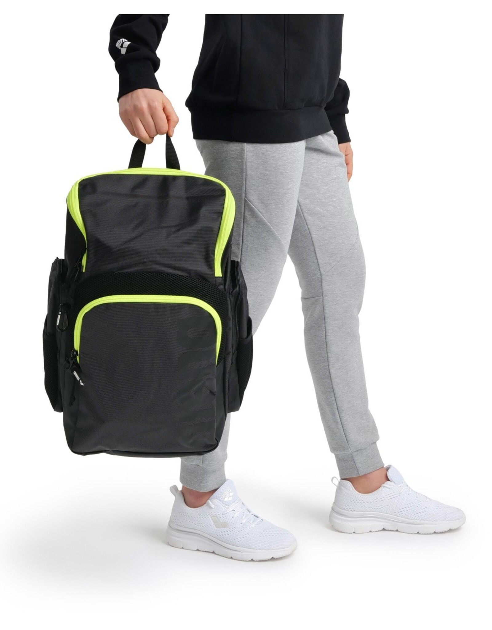 Arena Spiky III Backpack 35-darksmoke-neonyellow