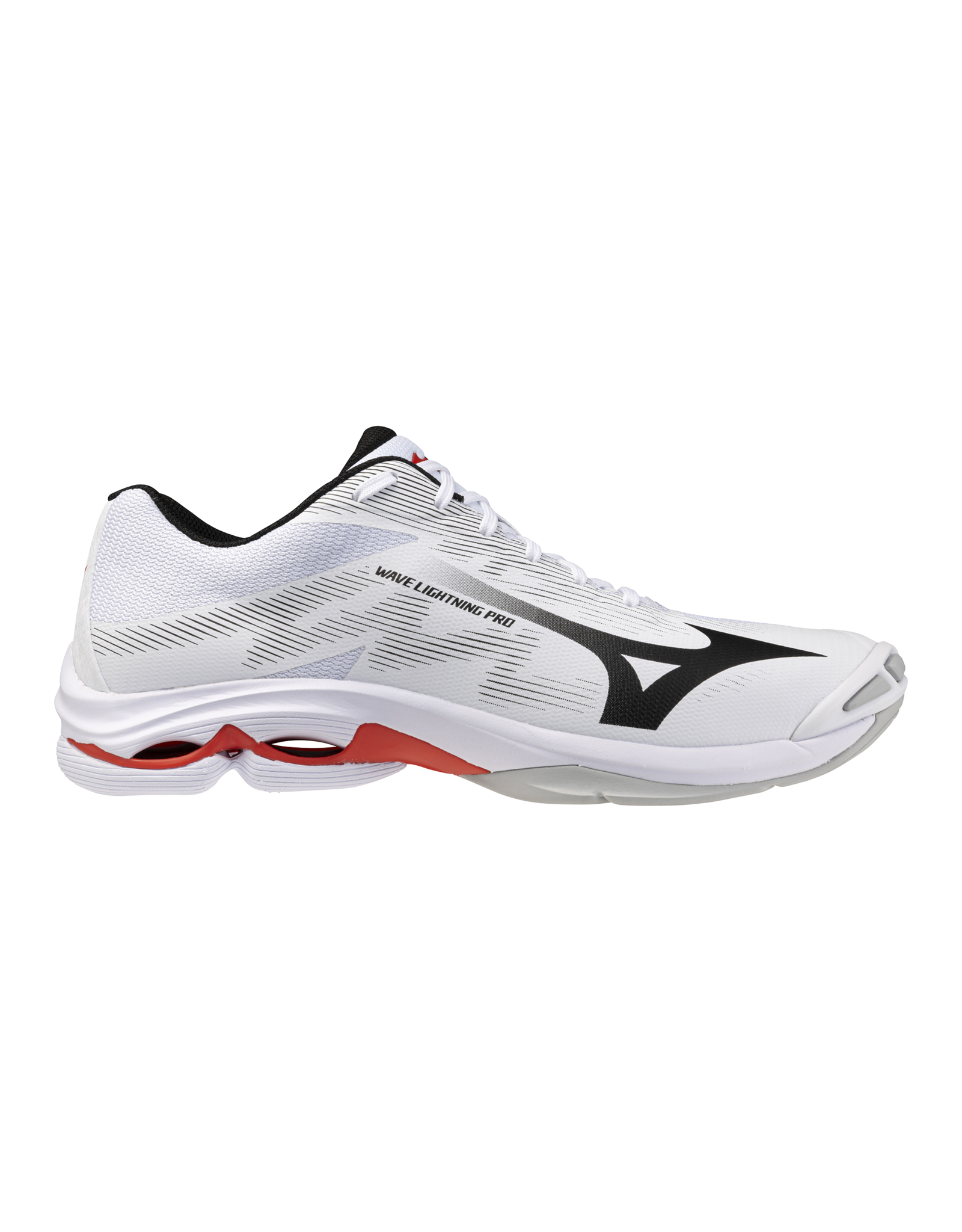 Mizuno SHOE WAVE LIGHTNING PRO-Heren-White/Black/FieryRed