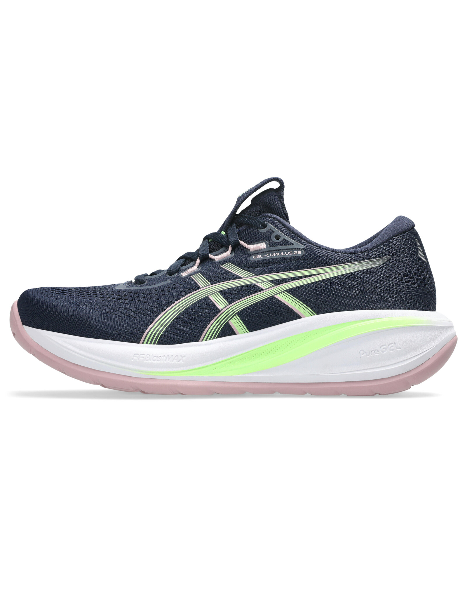 Asics GEL-CUMULUS 28-Dames-MIDNIGHT/ILLUMINATE GREEN