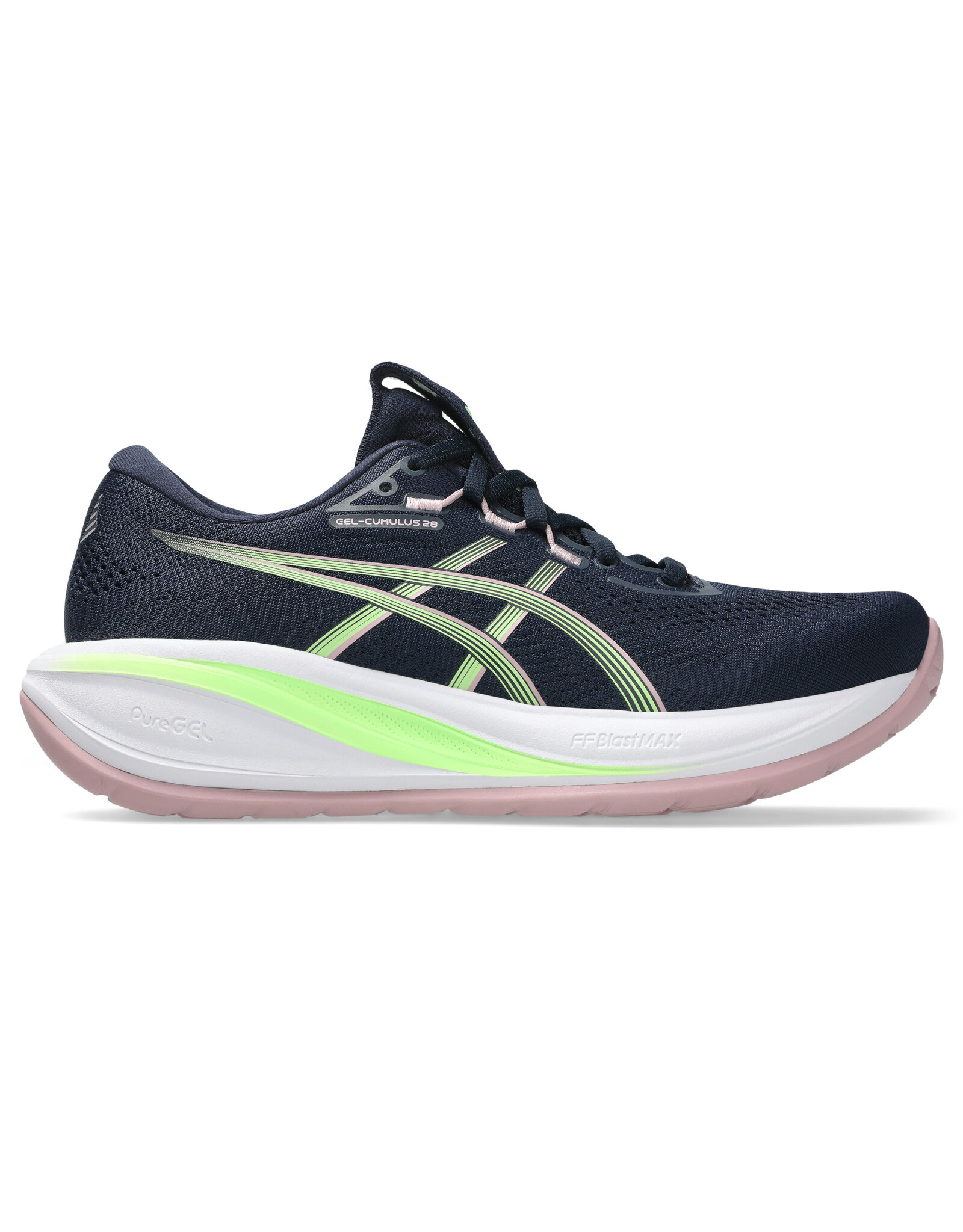 Asics GEL-CUMULUS 28-Dames-MIDNIGHT/ILLUMINATE GREEN