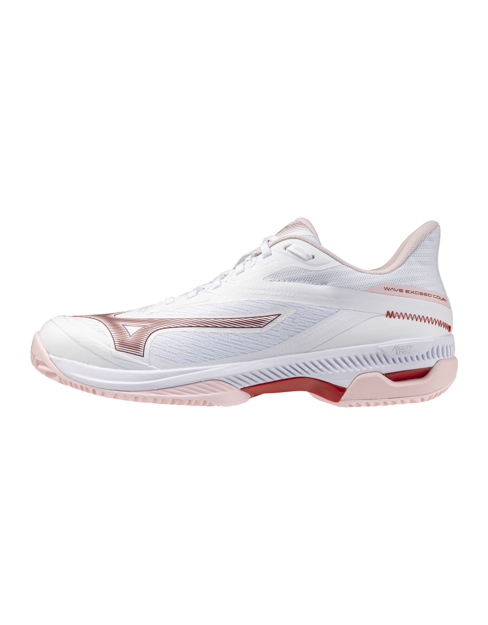 Mizuno SHOE WAVE EXCEED COURT CC WOS-Dames-White/Pinkesque/Barbados Cherry