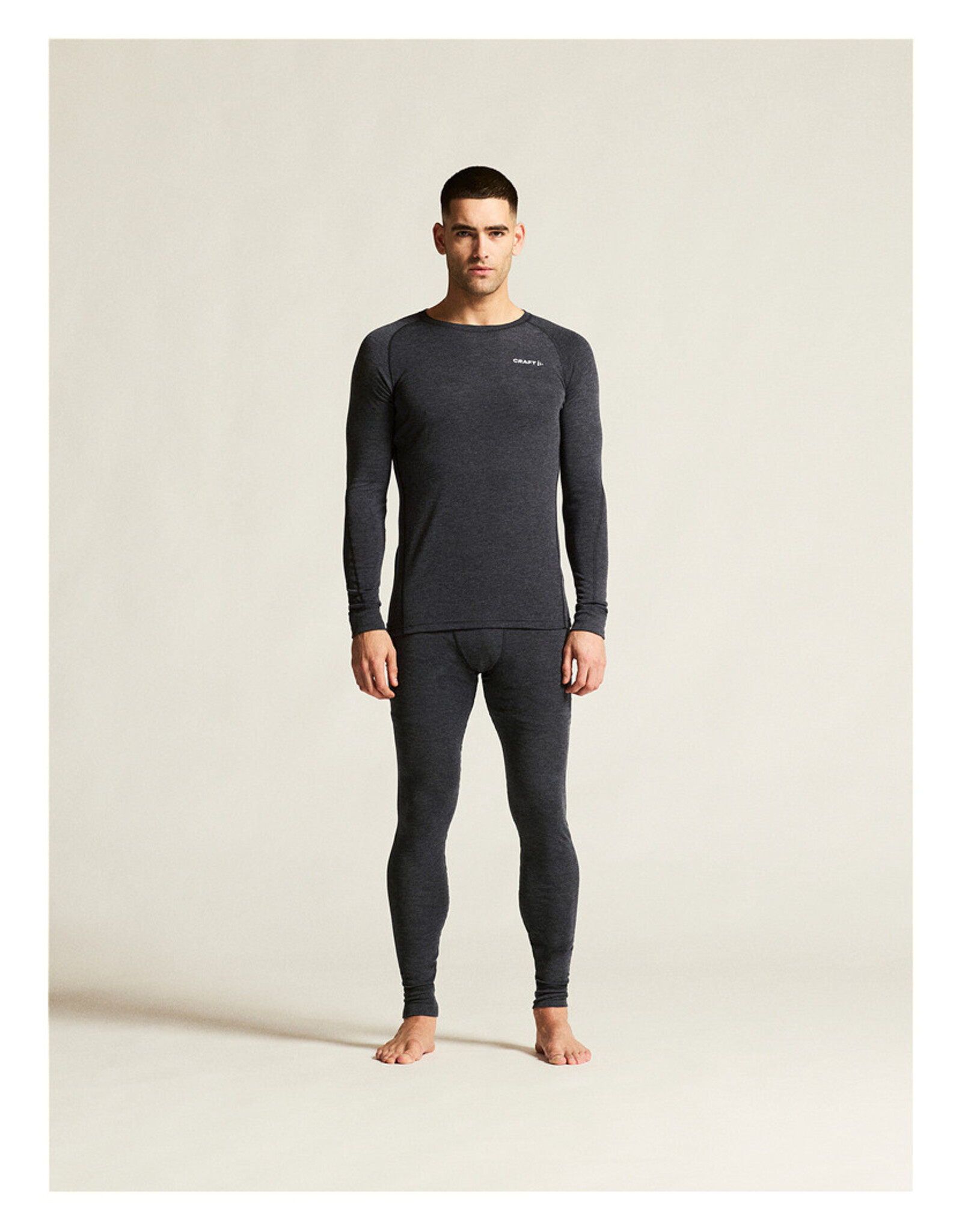 Craft WOOL MERINO SET M-Heren-BLACK MELANGE