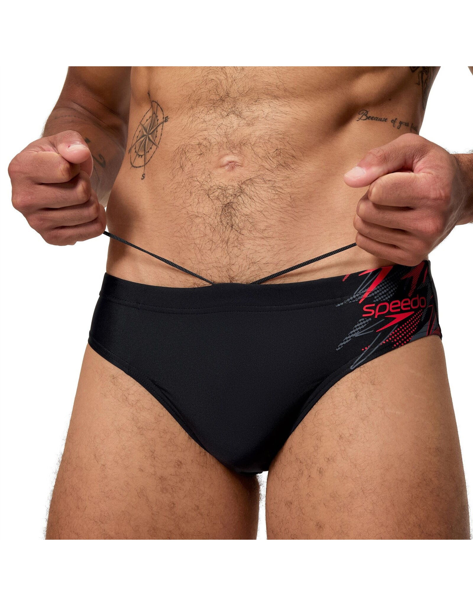 Speedo MEDLEY LOGO BRIEF 7CM BLA/RED