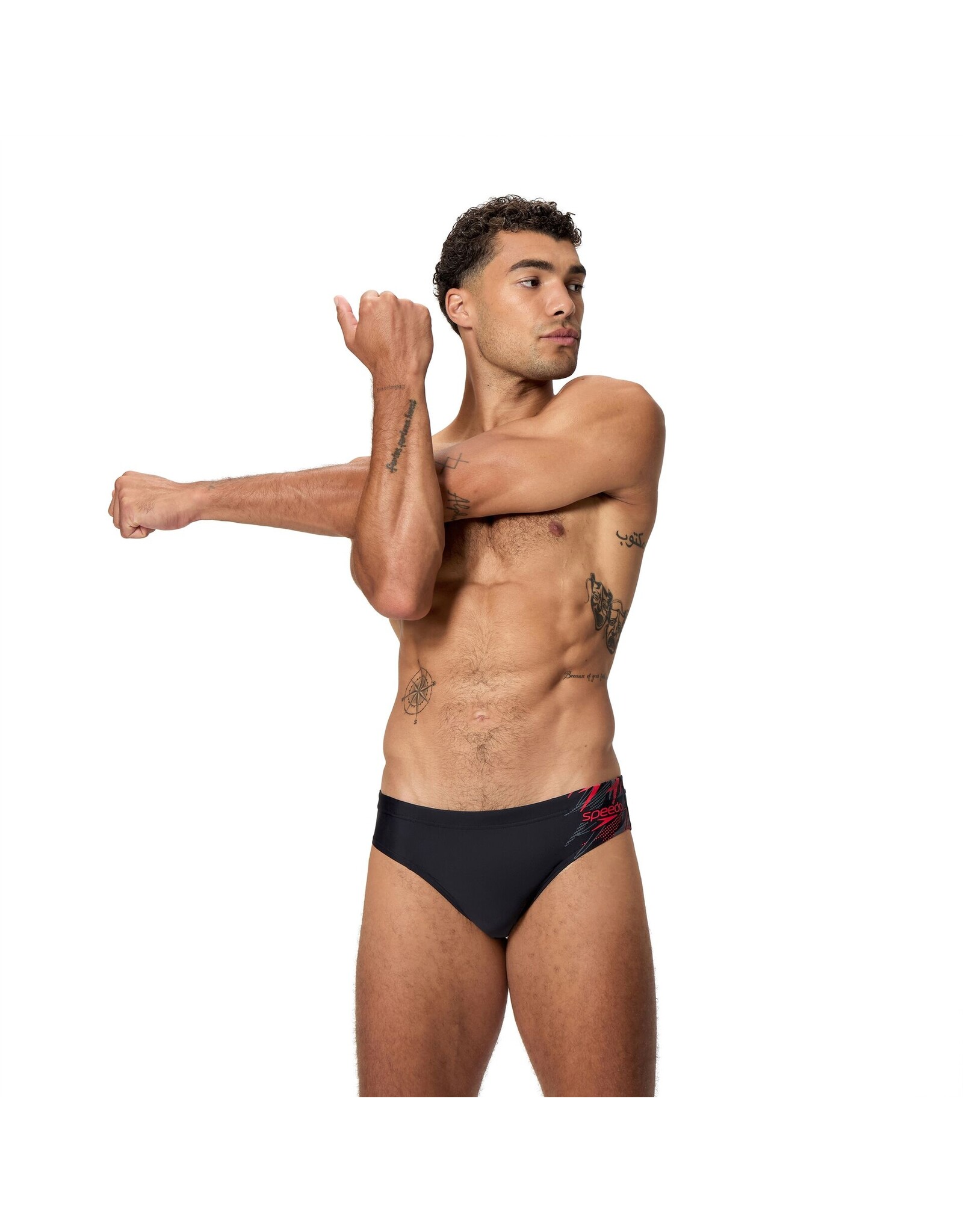 Speedo MEDLEY LOGO BRIEF 7CM BLA/RED