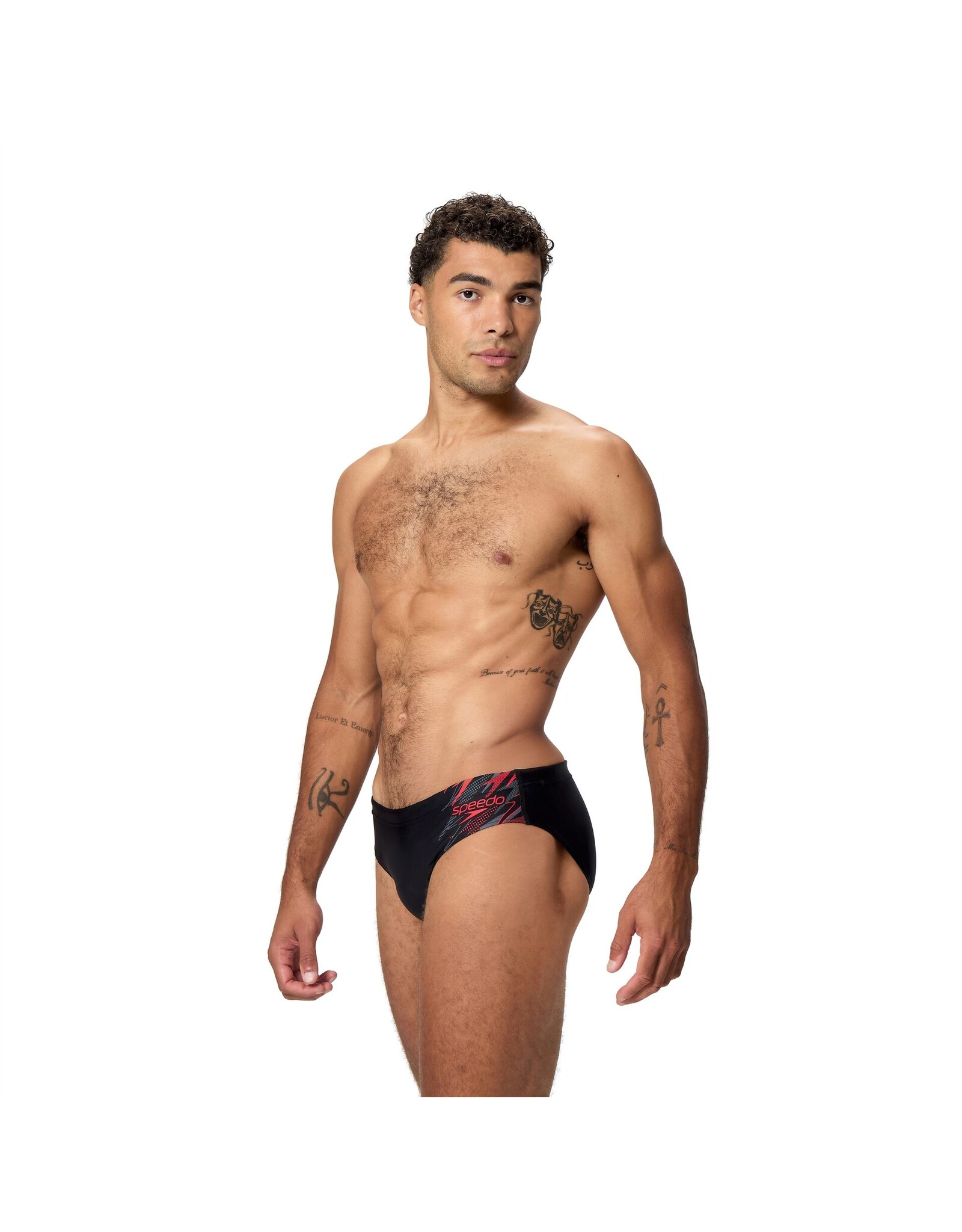 Speedo MEDLEY LOGO BRIEF 7CM BLA/RED