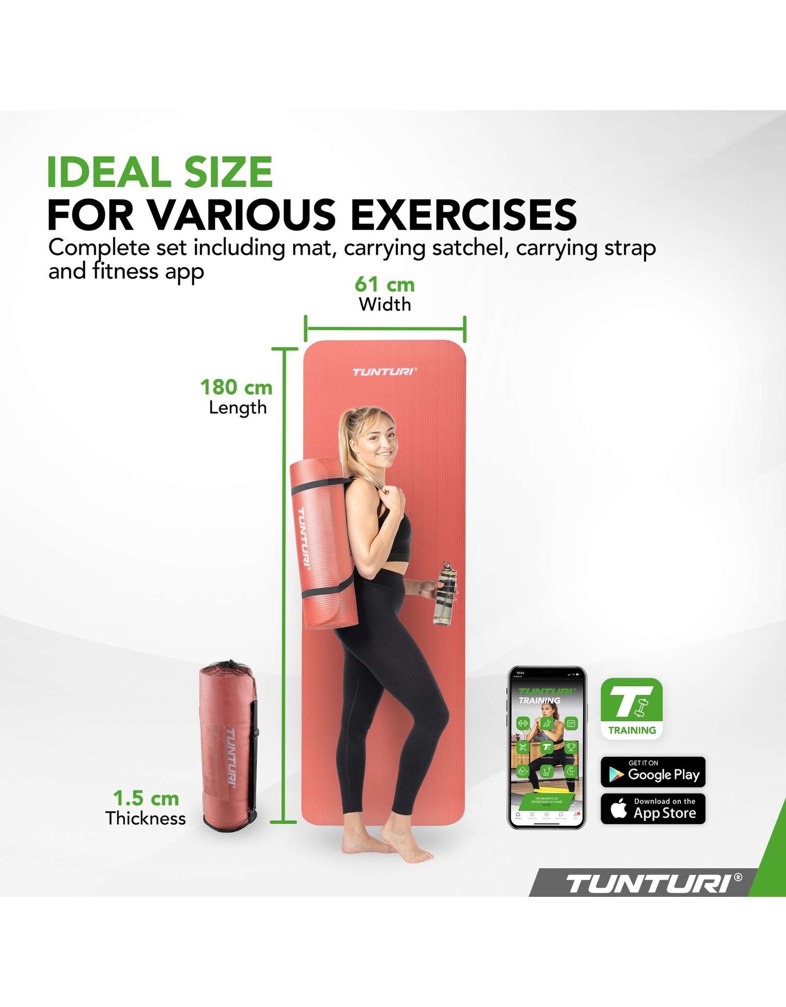 Tunturi Tunturi Fitnessmat NBR, Rose Gold