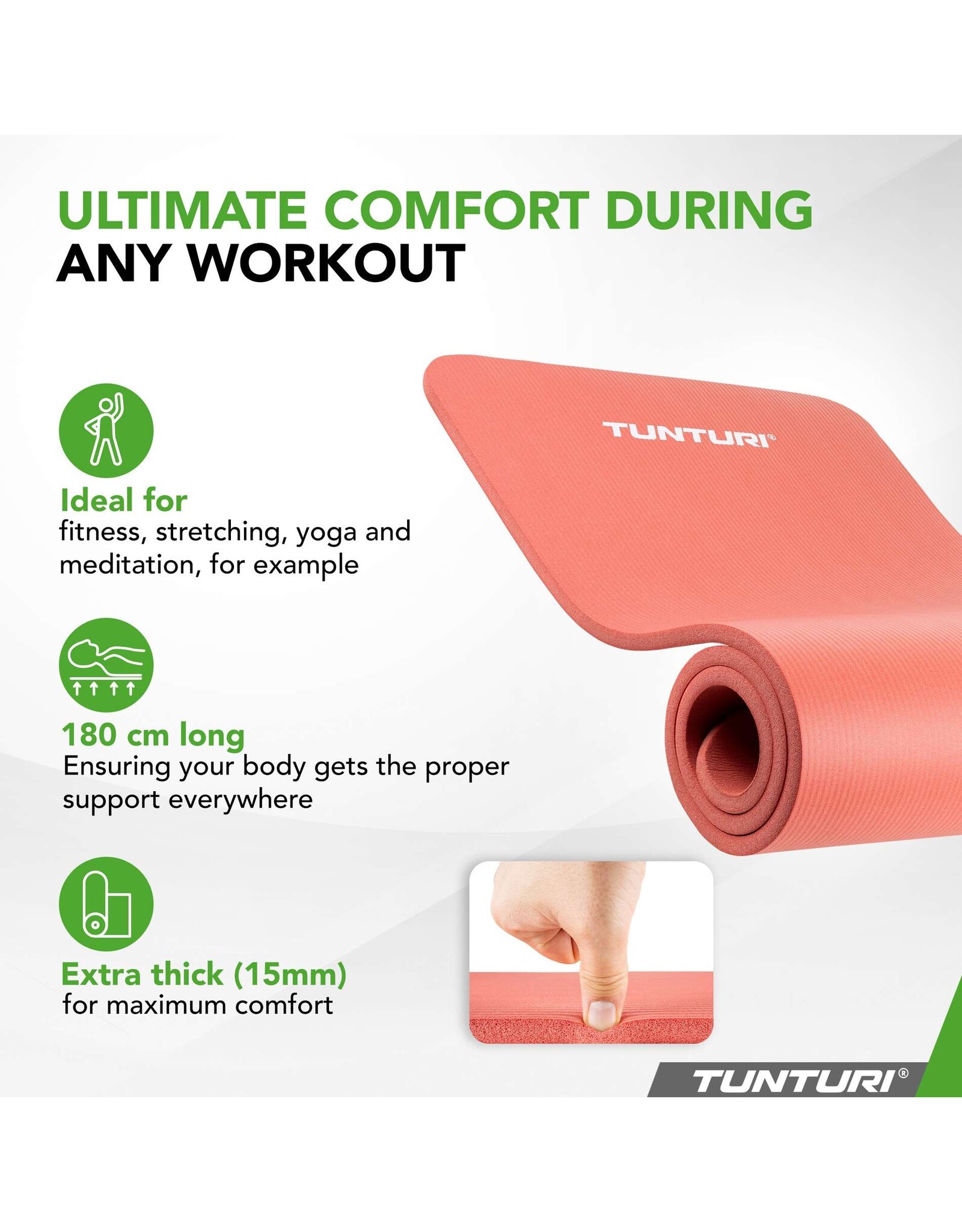 Tunturi Tunturi Fitnessmat NBR, Rose Gold