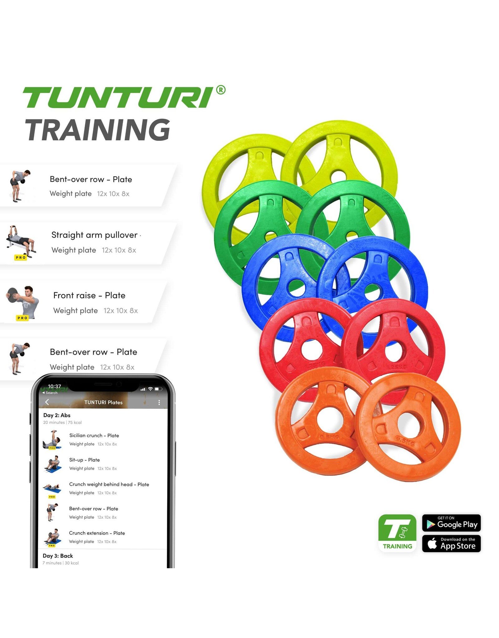 Tunturi Tunturi Aerobic Plates Rubber 0.5kg, Pair