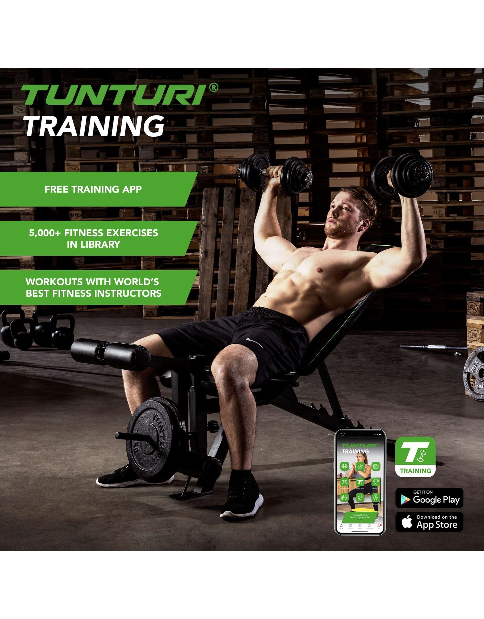 Tunturi Tunturi Dumbbellset 20kg, with 2 Bars Screw