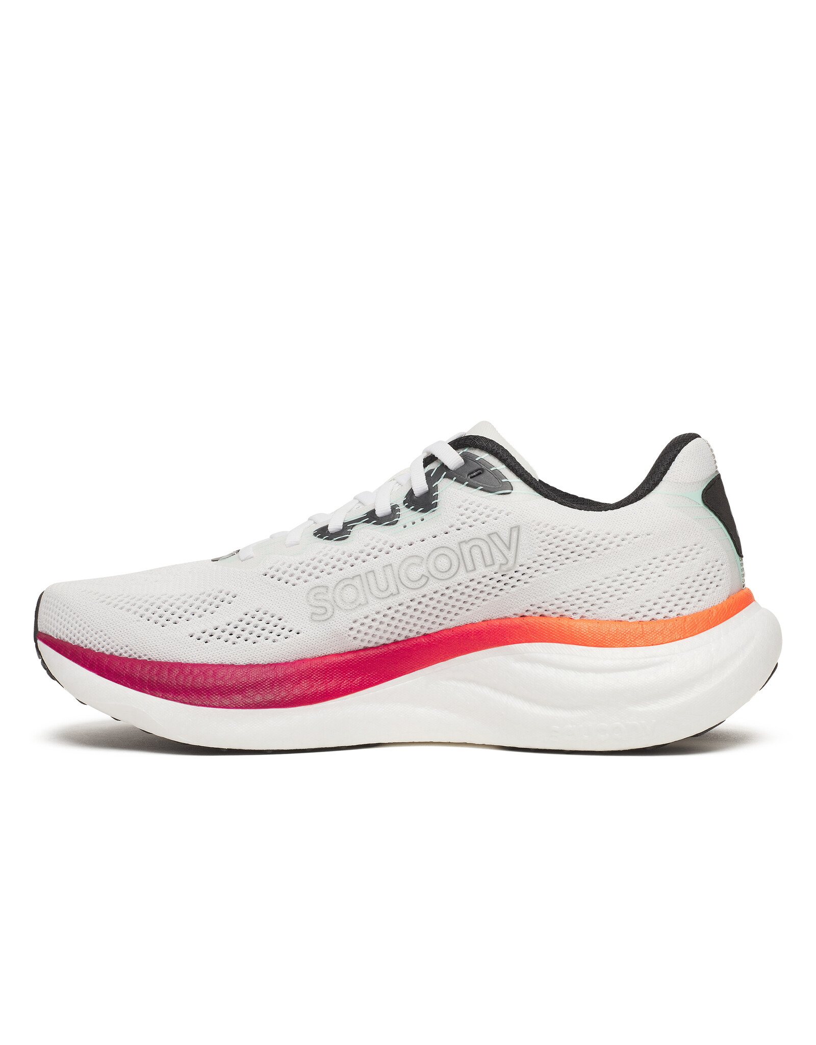 Saucony RIDE 19-Heren-WHITE/CRIMSON