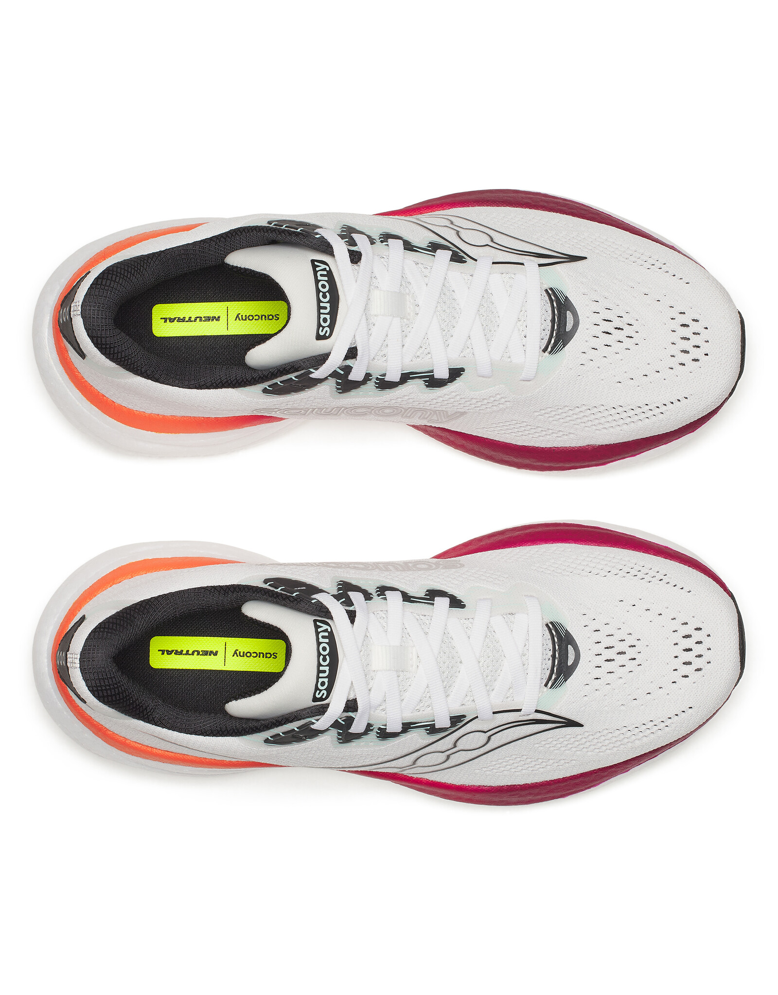 Saucony RIDE 19-Heren-WHITE/CRIMSON