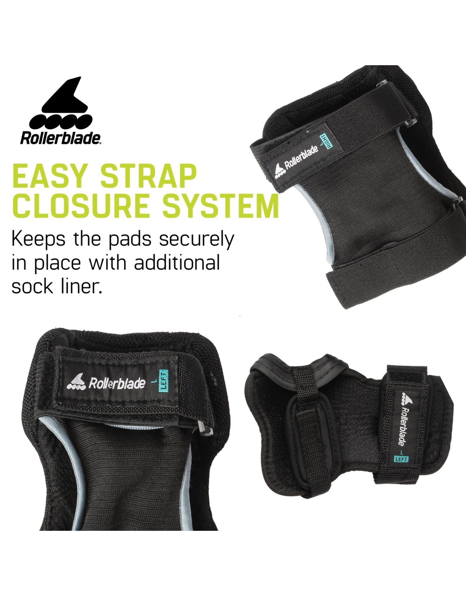 Rollerblade Skate Gear Junior 3 Pack-black