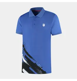 K-swiss KS AP HYPERCOURT PRINT POLO STRIPE-Heren-DAZZLING BLUE