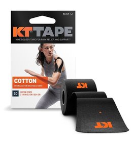 KT TAPE KT Original coton Tape Precut (20 x 25cm)-Black