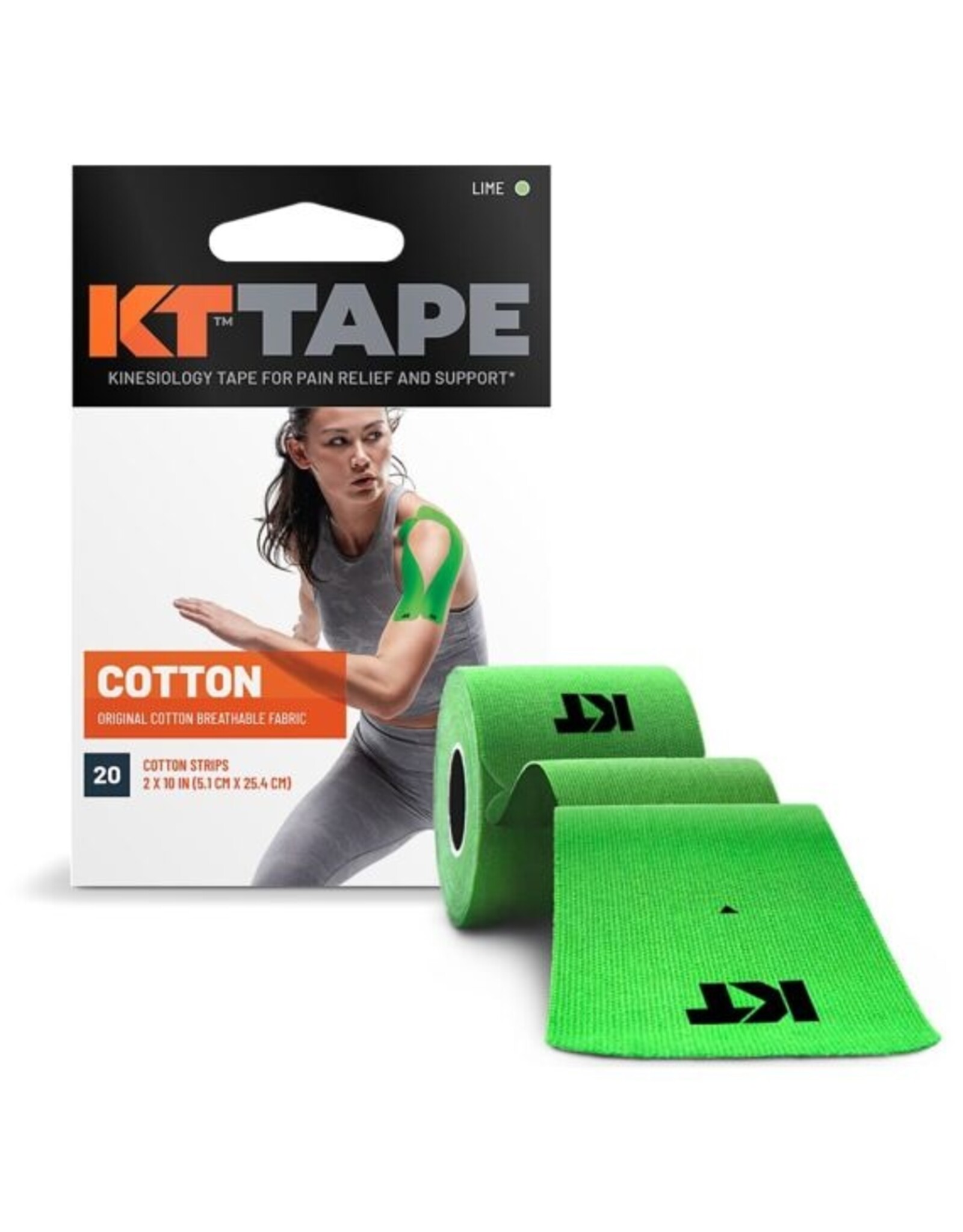 KT TAPE KT Original coton Tape Precut (20 x 25cm)-Green