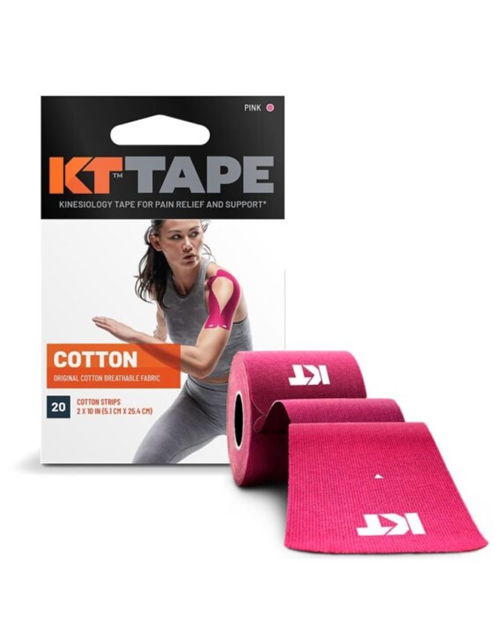 KT TAPE KT Original coton Tape Precut (20 x 25cm)-Pink