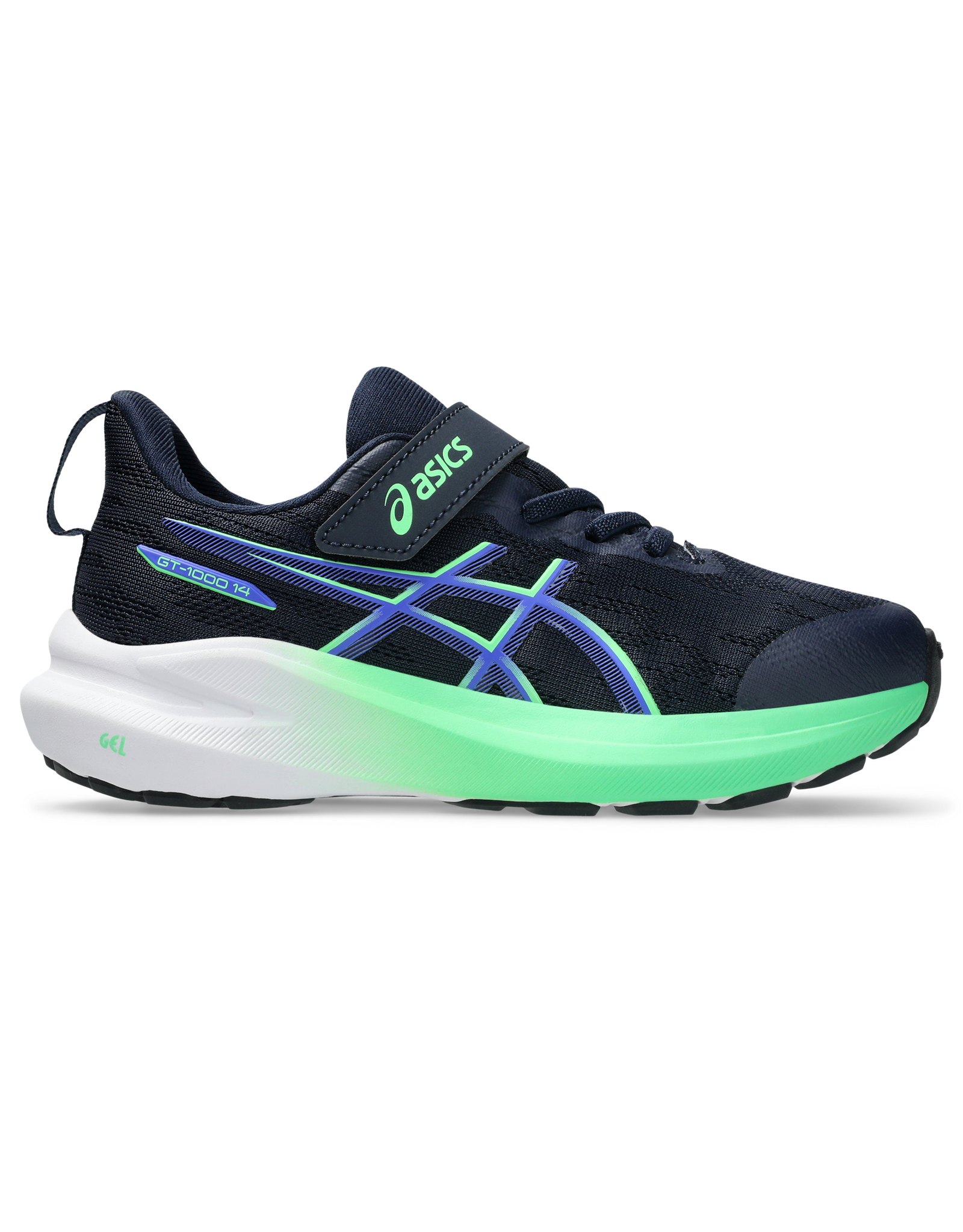 Asics GT-1000 14 PS-Kinderen-MIDNIGHT/VITAL GREEN