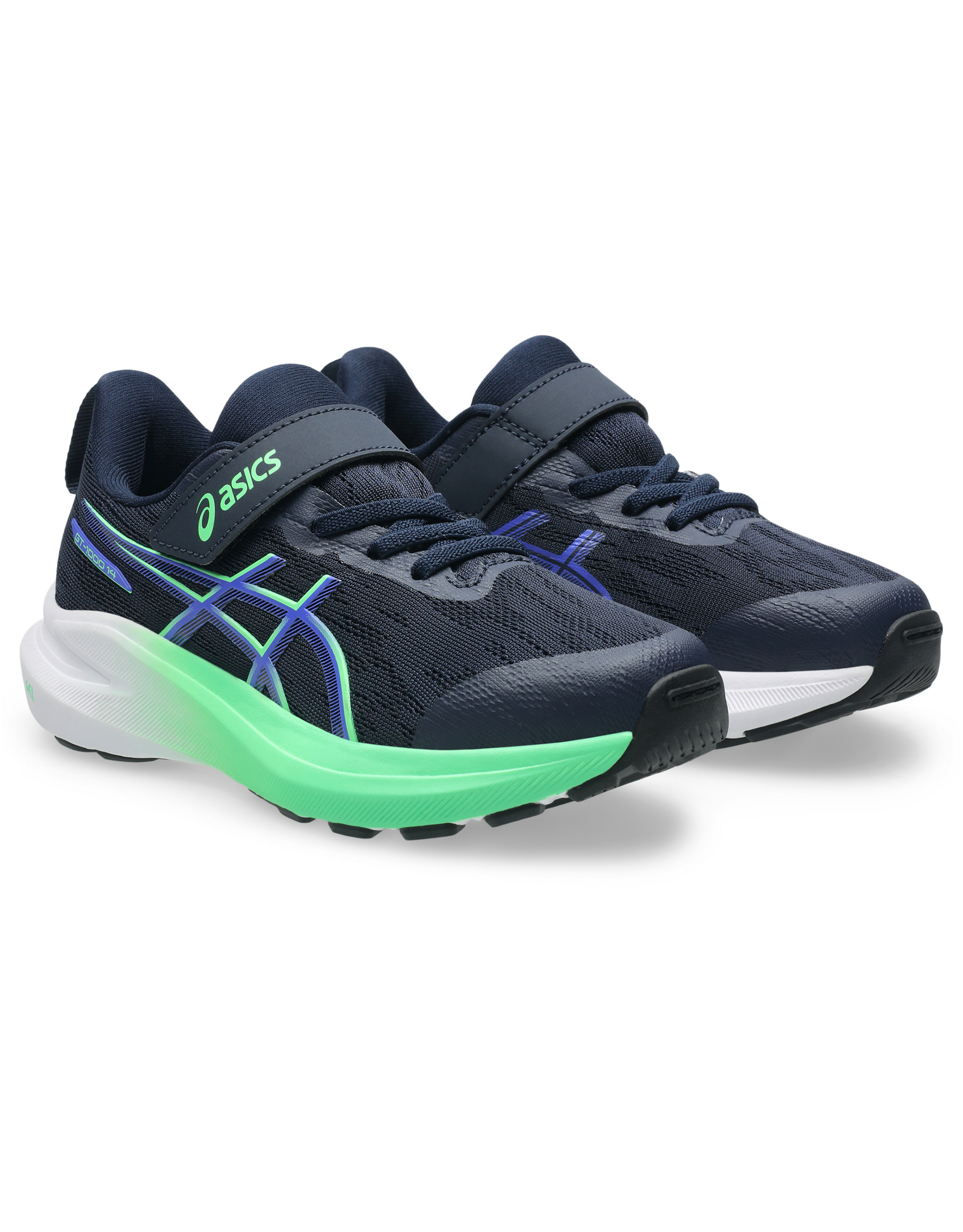 Asics GT-1000 14 PS-Kinderen-MIDNIGHT/VITAL GREEN